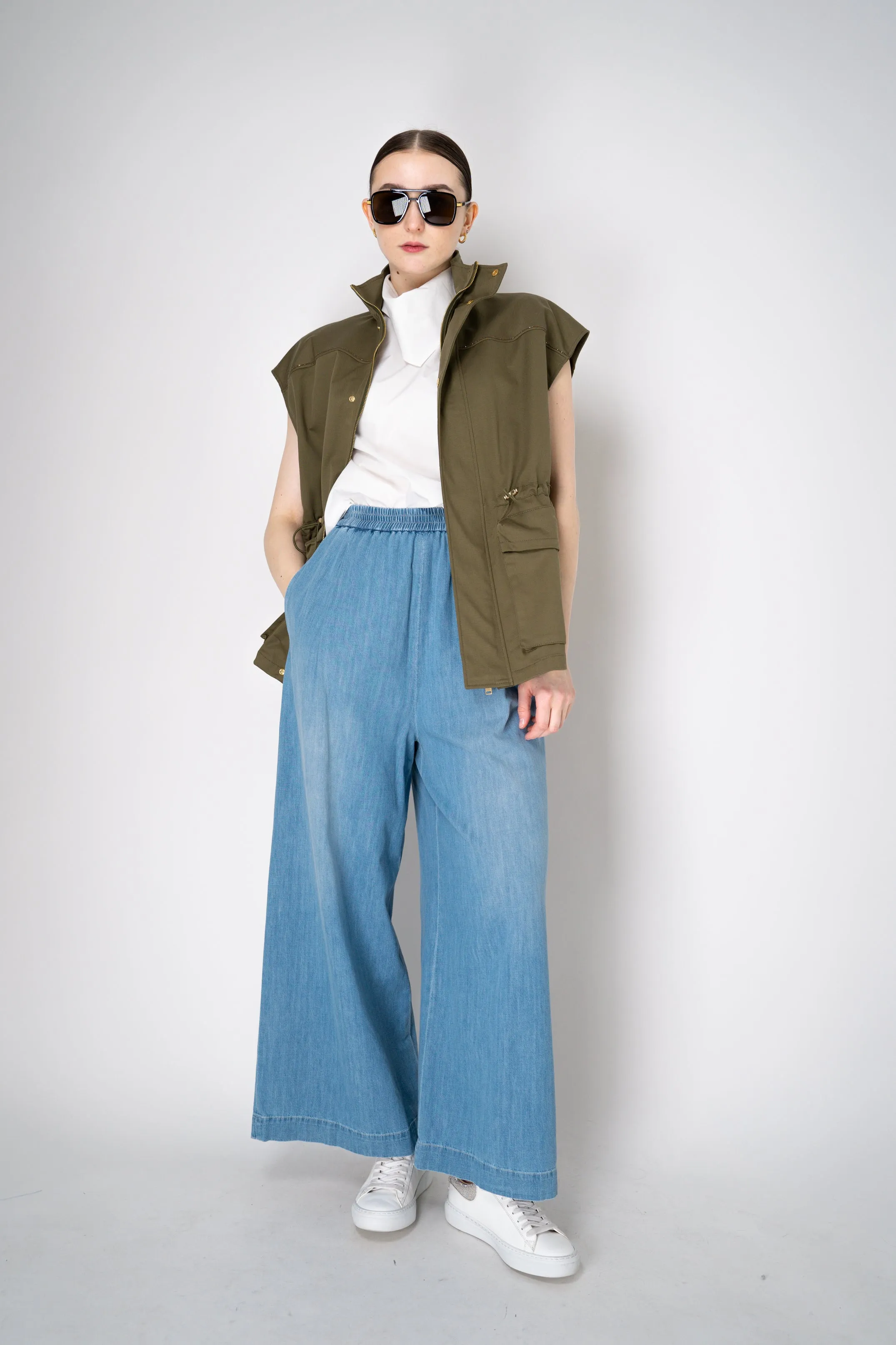 Fabiana Filippi Wide Leg Pull-On Style Denim Trousers