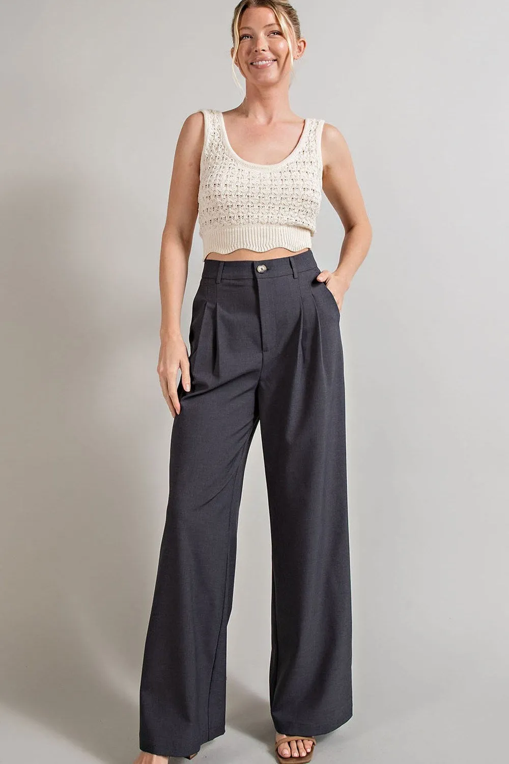 FINAL SALE Classic Carly Charcoal Straight Leg Pants