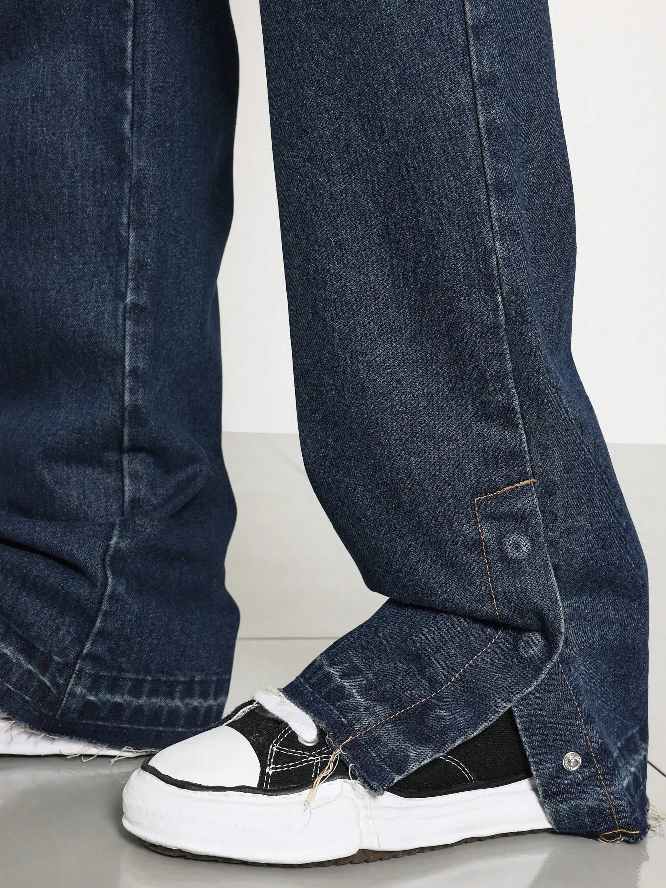 Flare Fit Cargo Jean With Side Slit