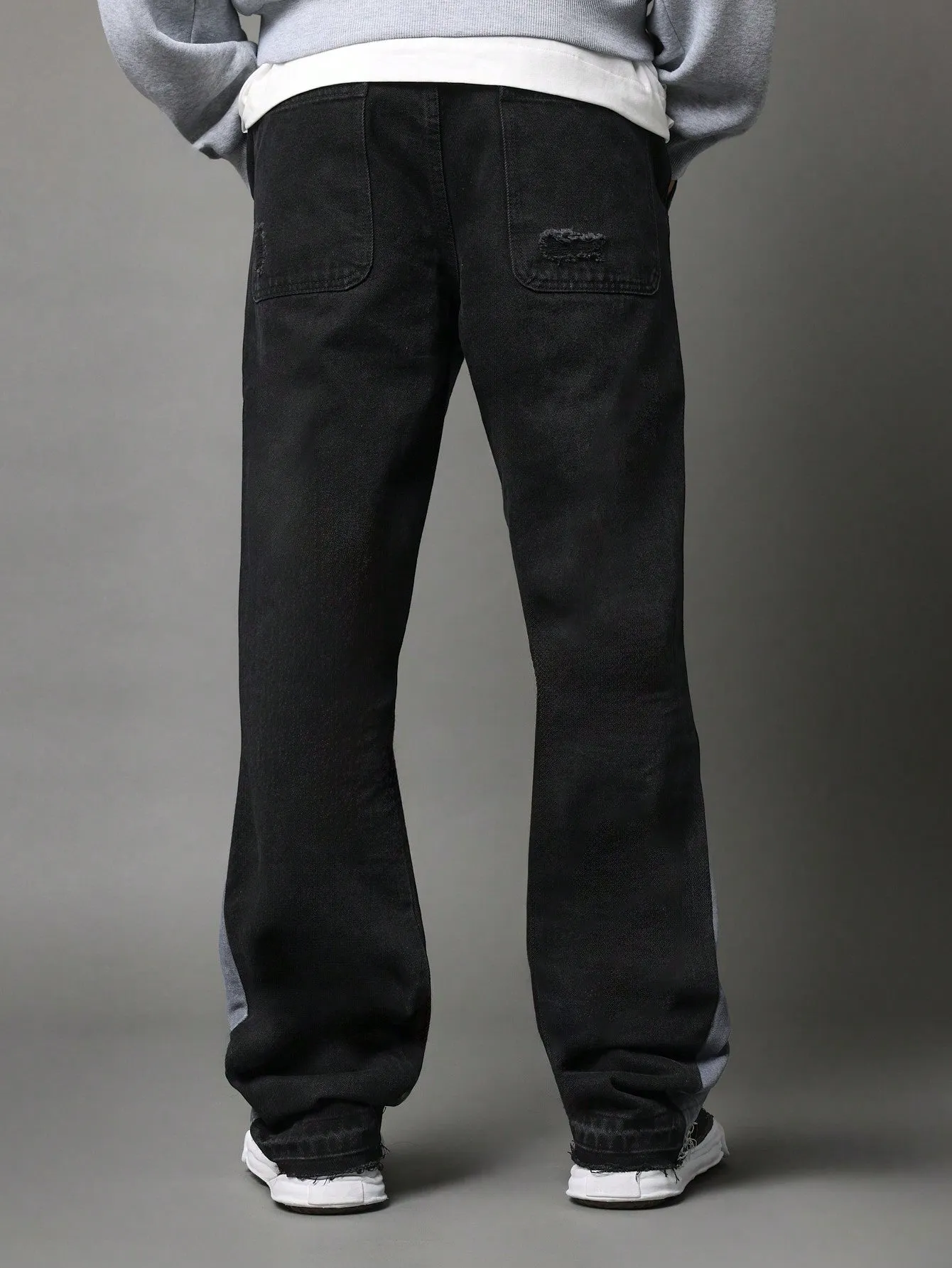 Flare Fit Jean With Front Graphic And Contrast Panels