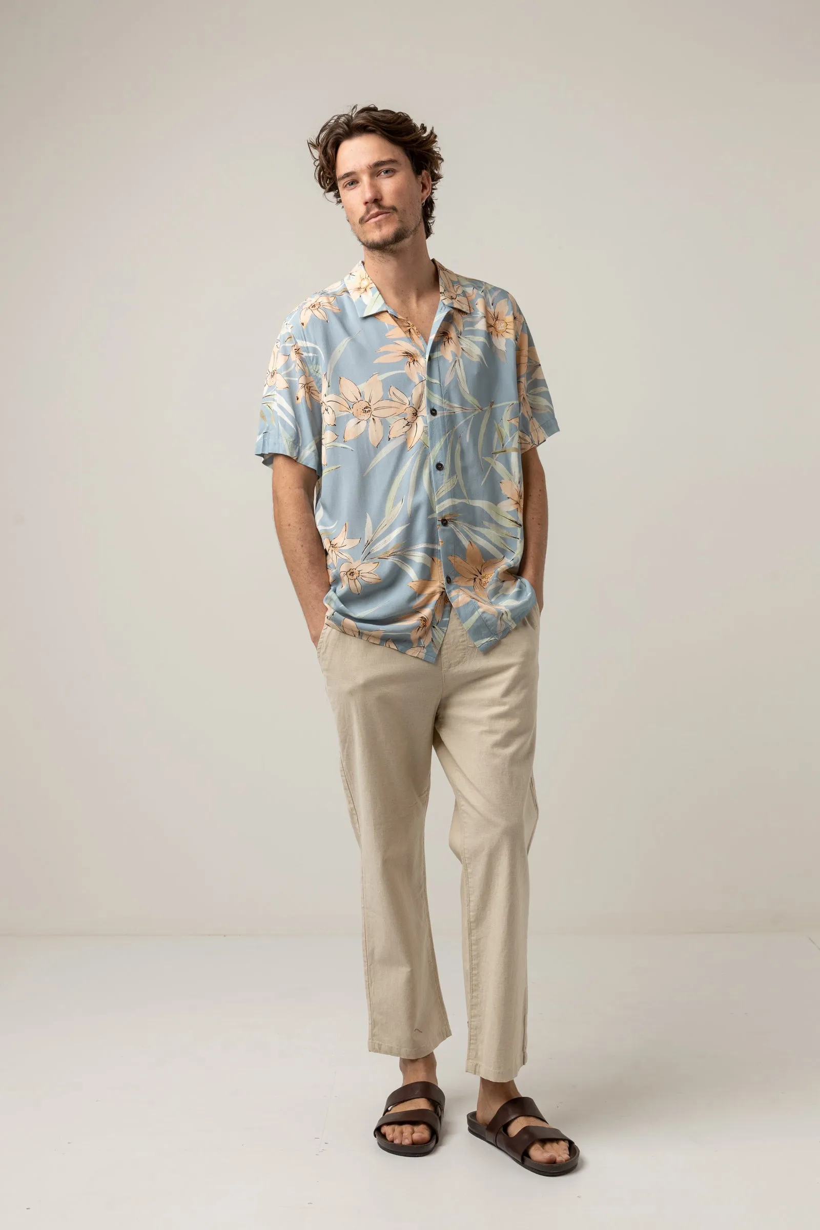 Floral Ss Shirt Slate