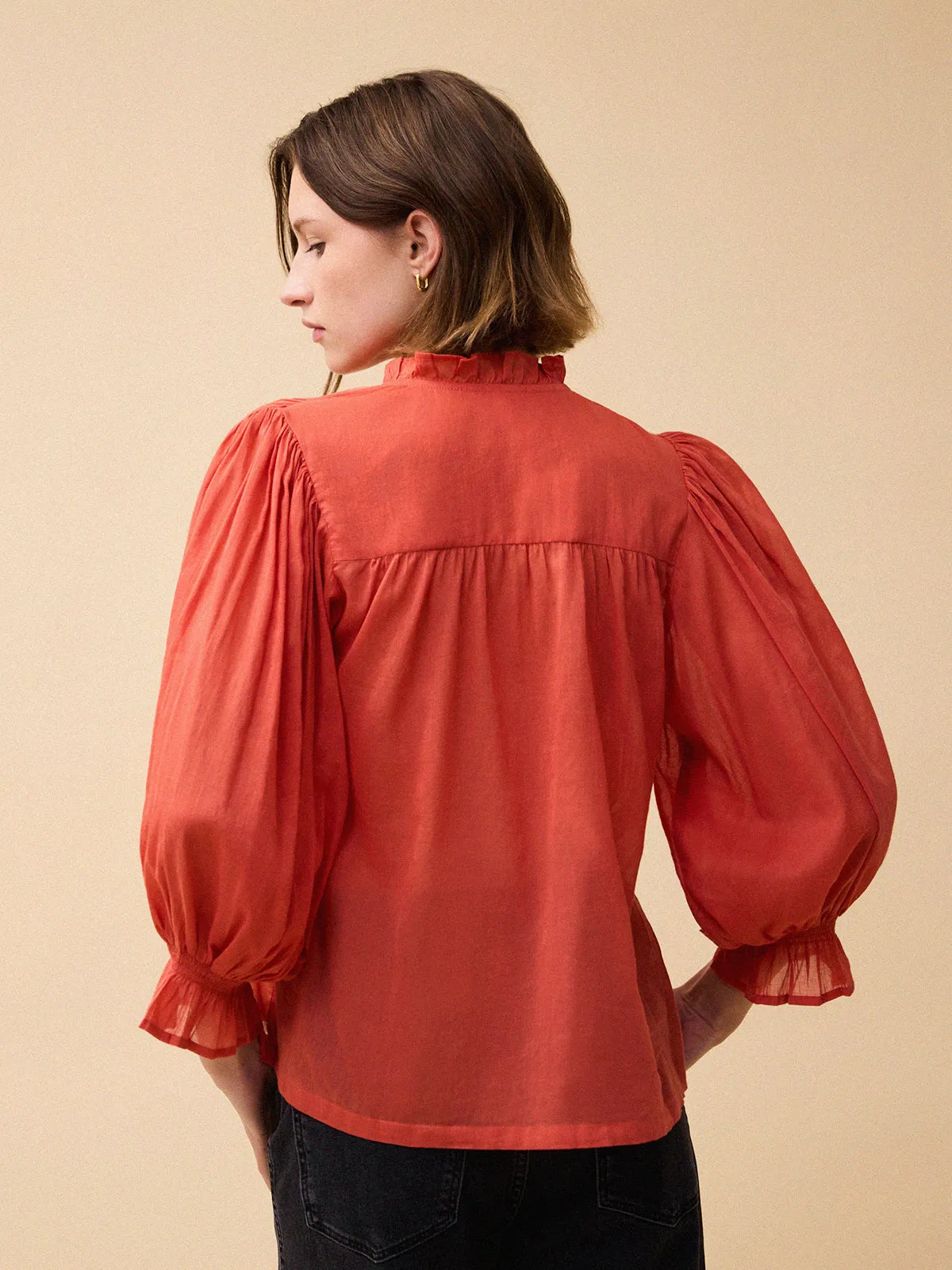 Frankie Voile Blouse - Red