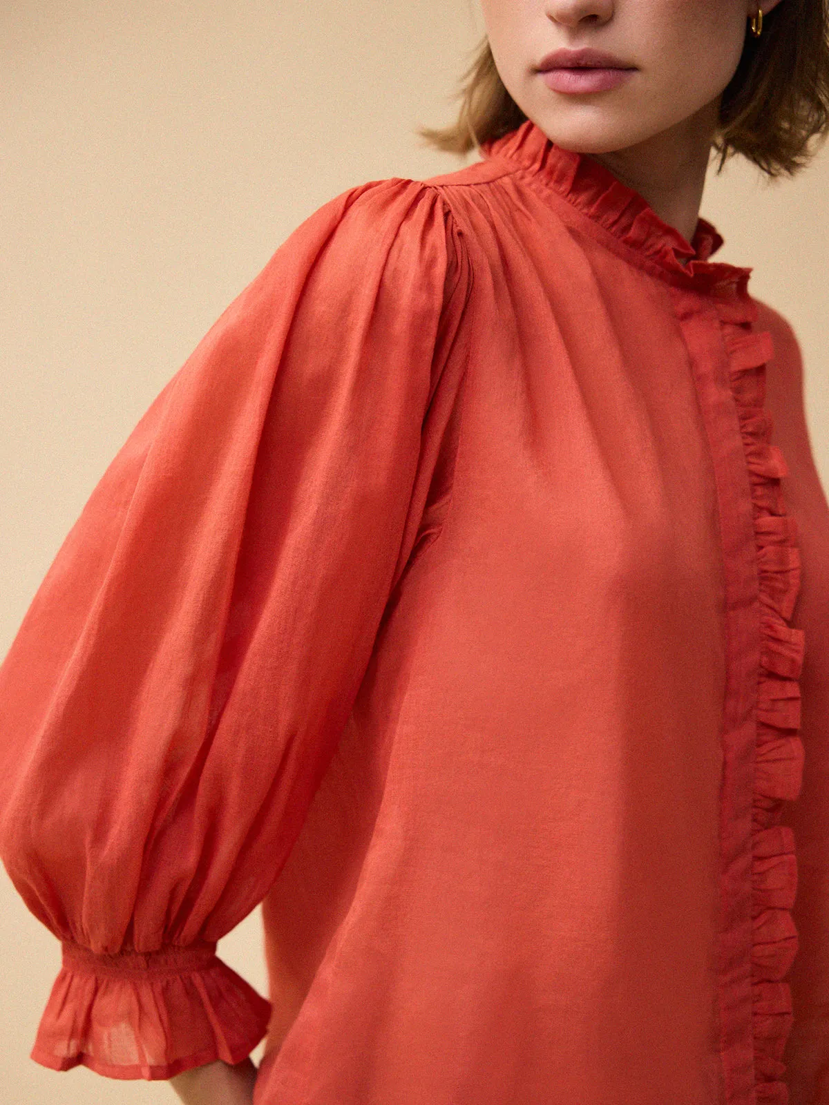 Frankie Voile Blouse - Red