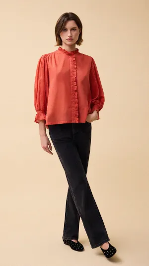 Frankie Voile Blouse - Red