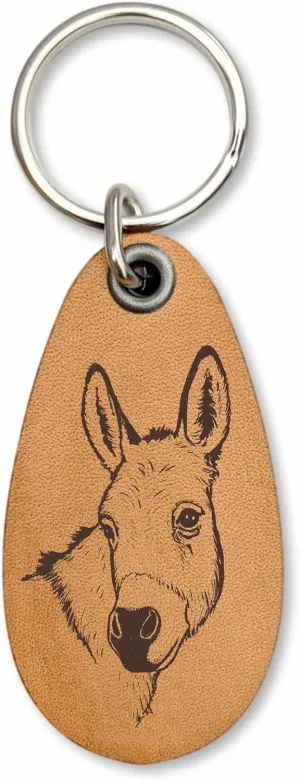 Genuine Leather Donkey Keychain Lightweight and durable Farm Theme Key Fob Holder