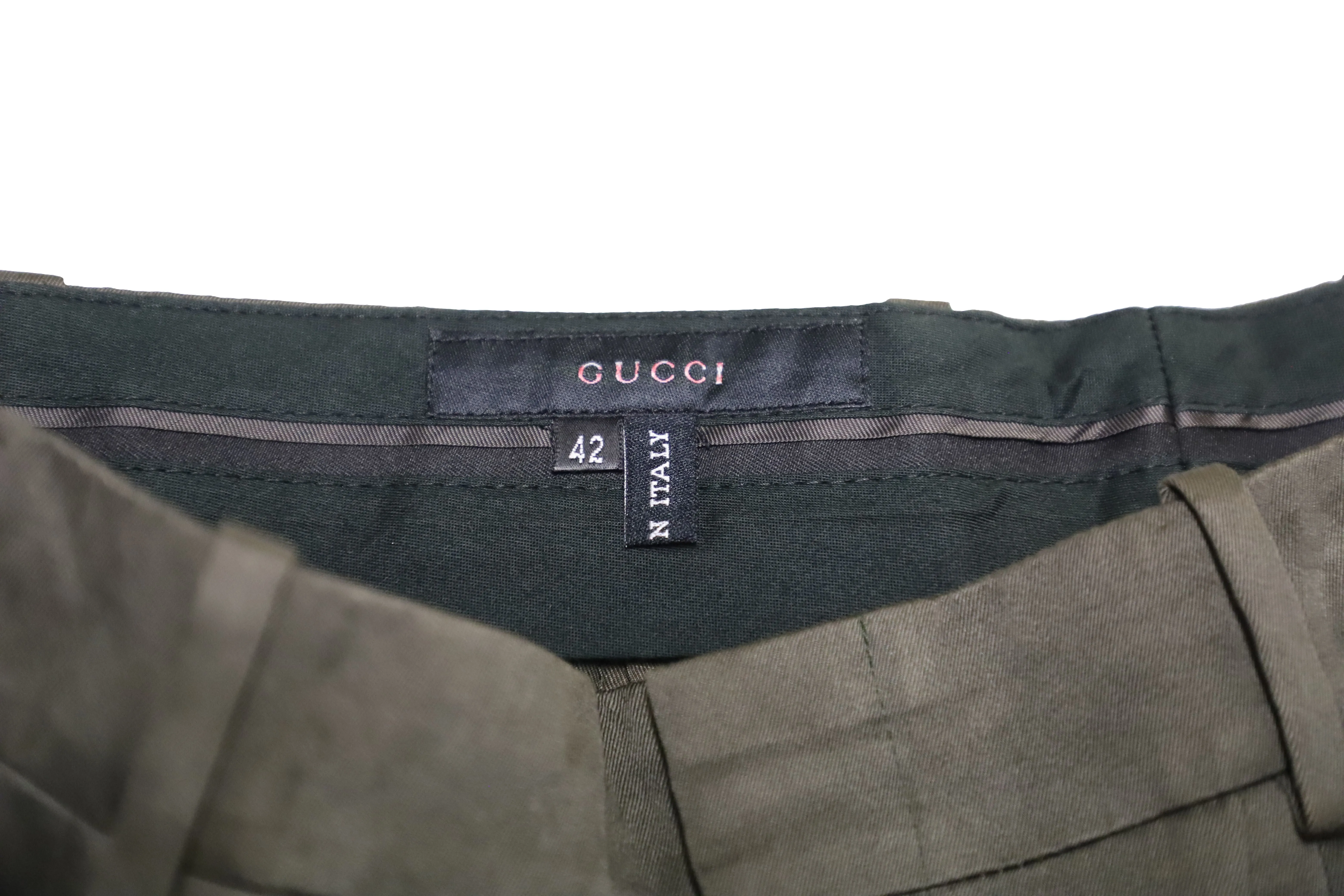 Gucci Tapered Trousers in Green Cotton