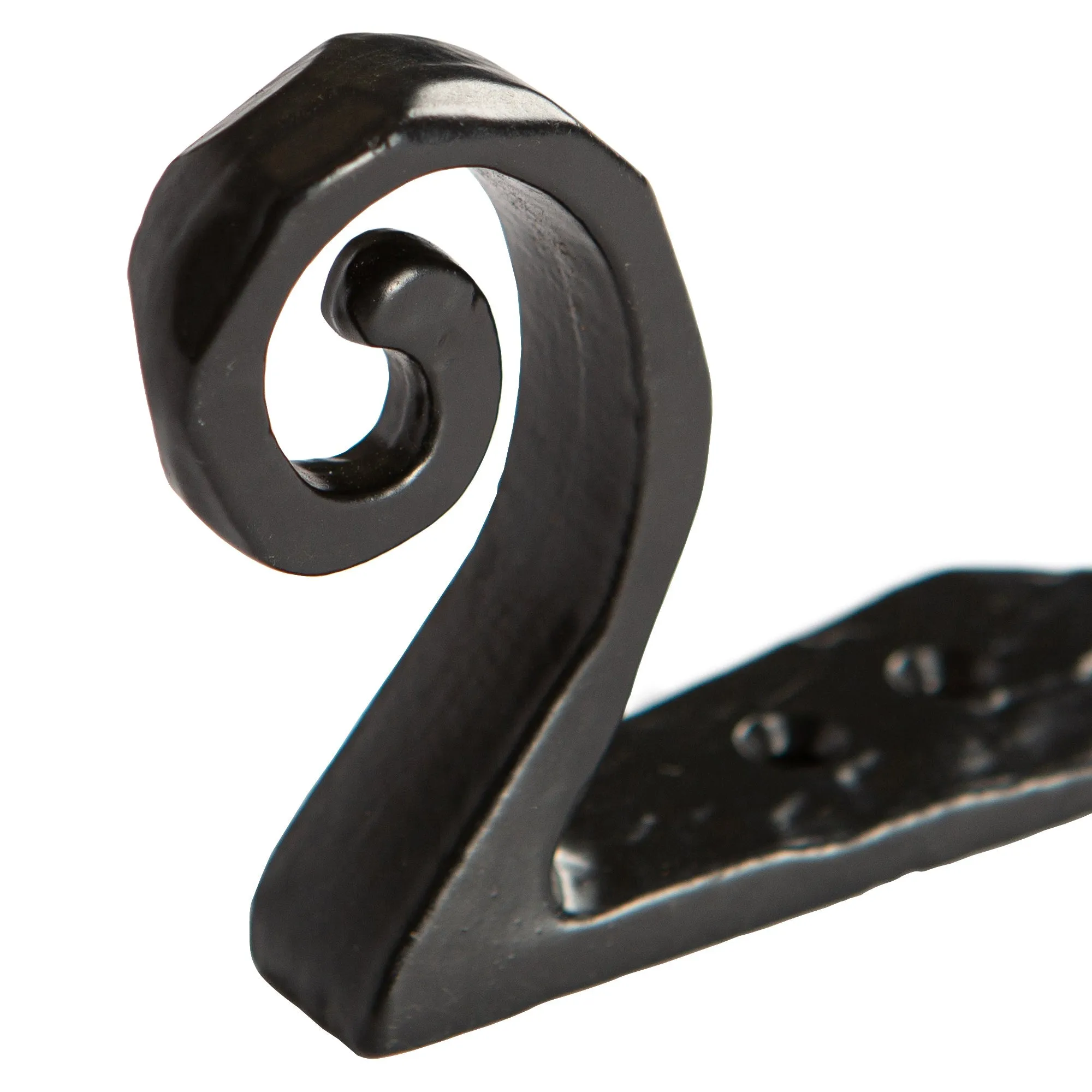 Hammered Scroll Hook - W30mm x H95mm - Black