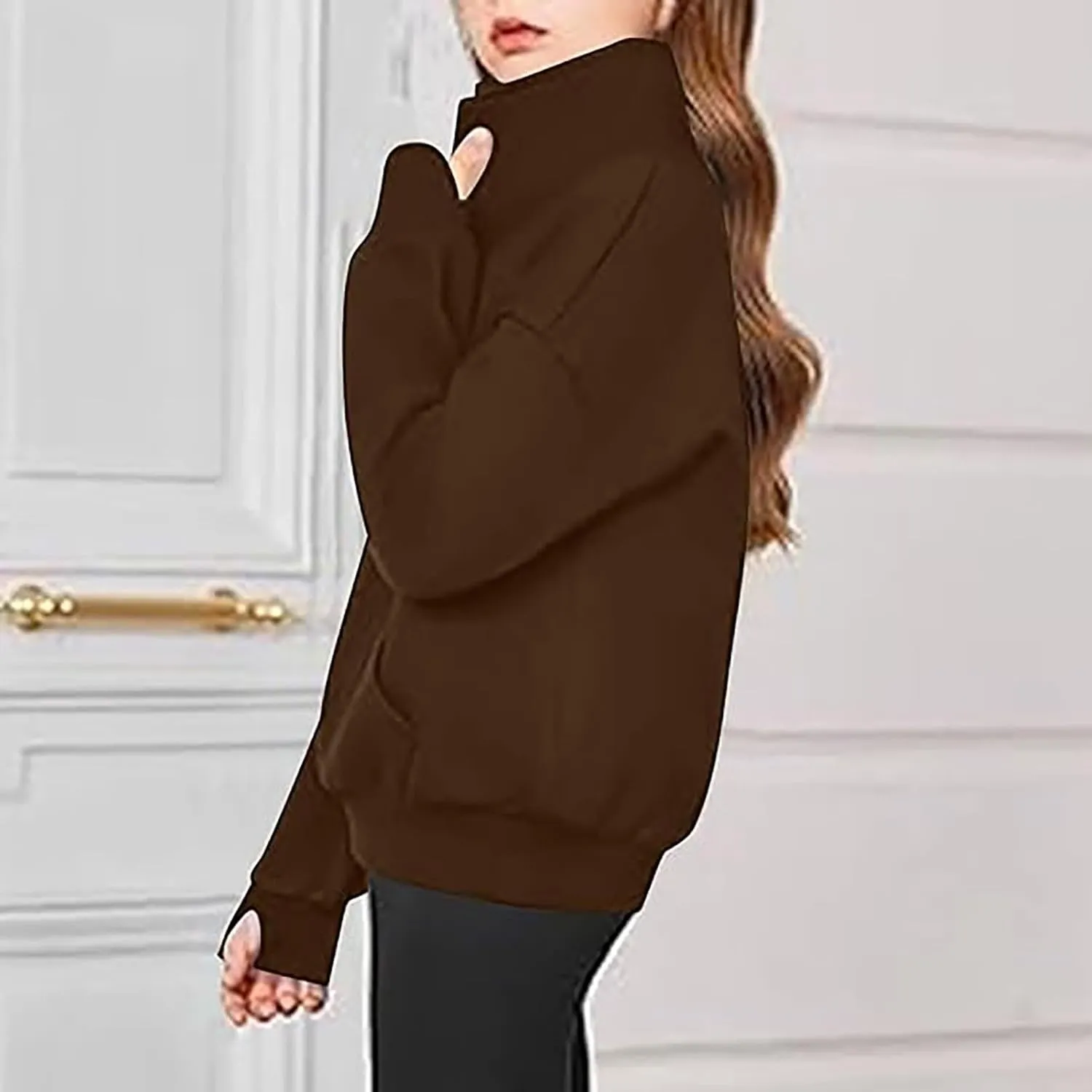High Land Cow Girls Oversized Hoodie Shirts Dressy Casual Gradient Cute Hooded Pullover Tops Loose Kid Preppy Clothes