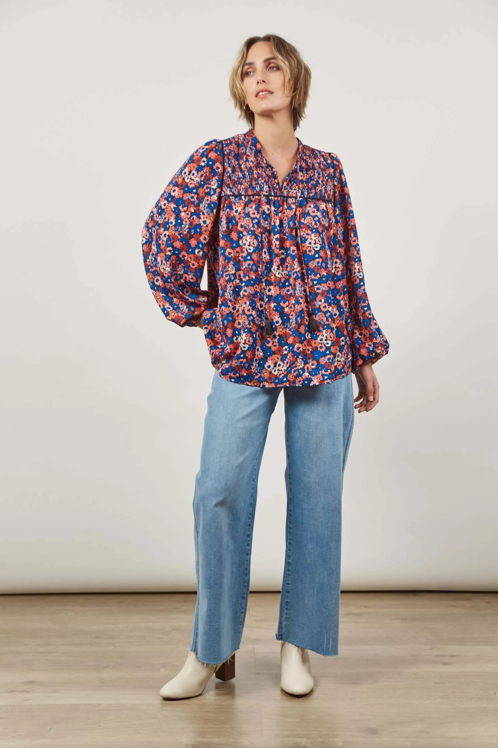 Isle of Mine Romance Blouse in Azure Bloom