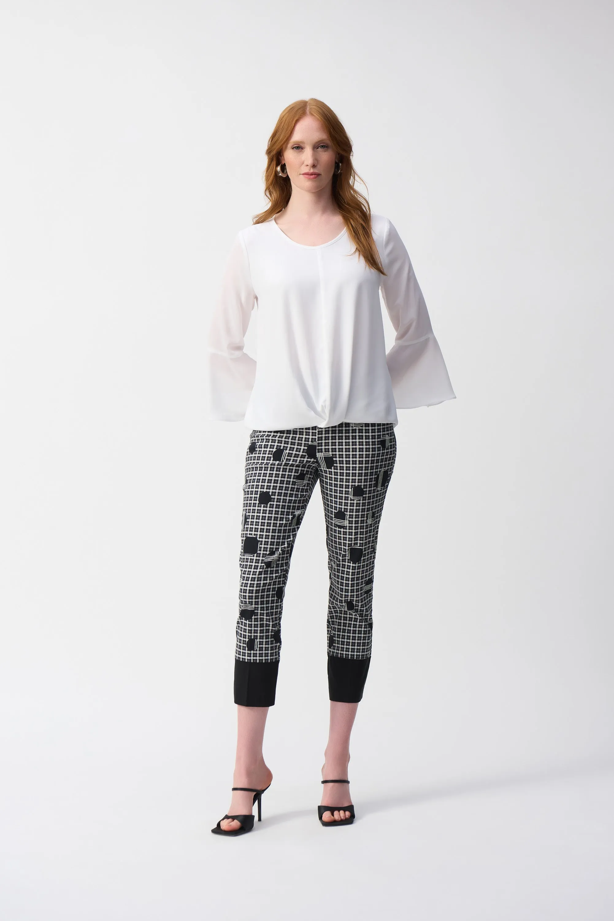 Joseph Ribkoff Off-White top With Flared Sleeve
