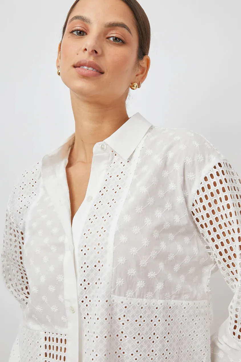 Juliette Eyelet Mix Top