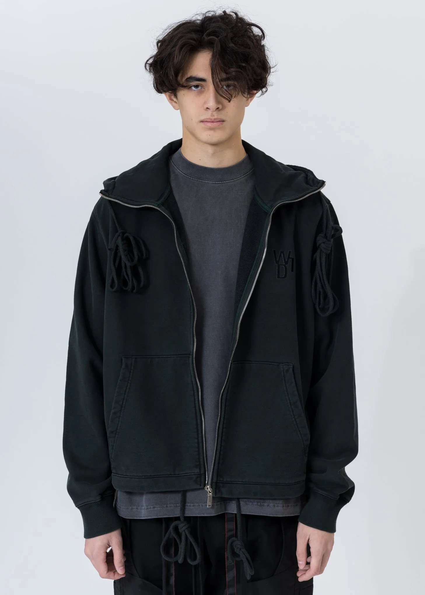 Khaki Horror Movie Zip-Up Hoodie