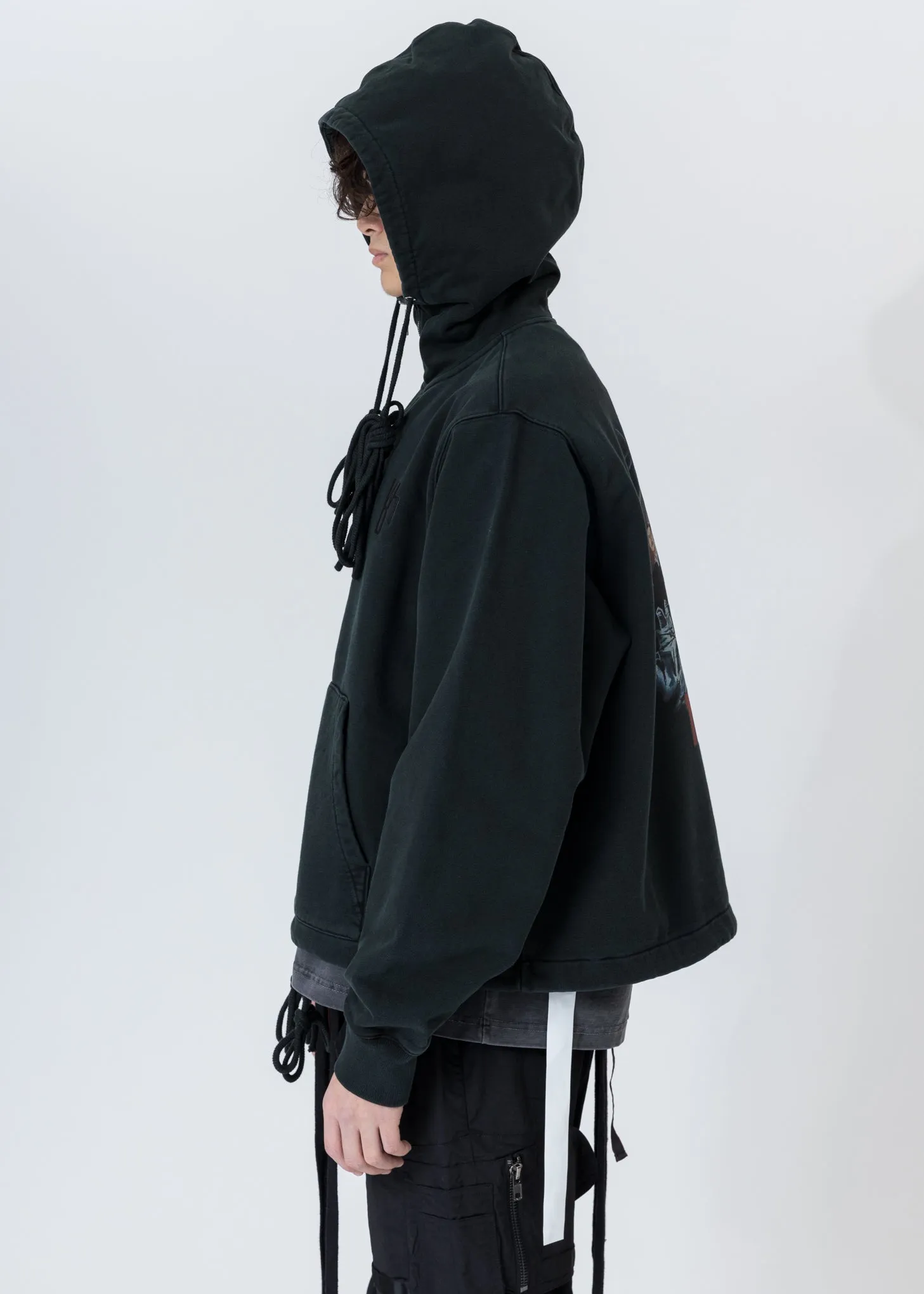 Khaki Horror Movie Zip-Up Hoodie