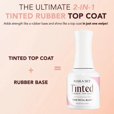 Kiara Sky Tinted Rubber Top Coat .5oz ROSE PETAL BLUSH