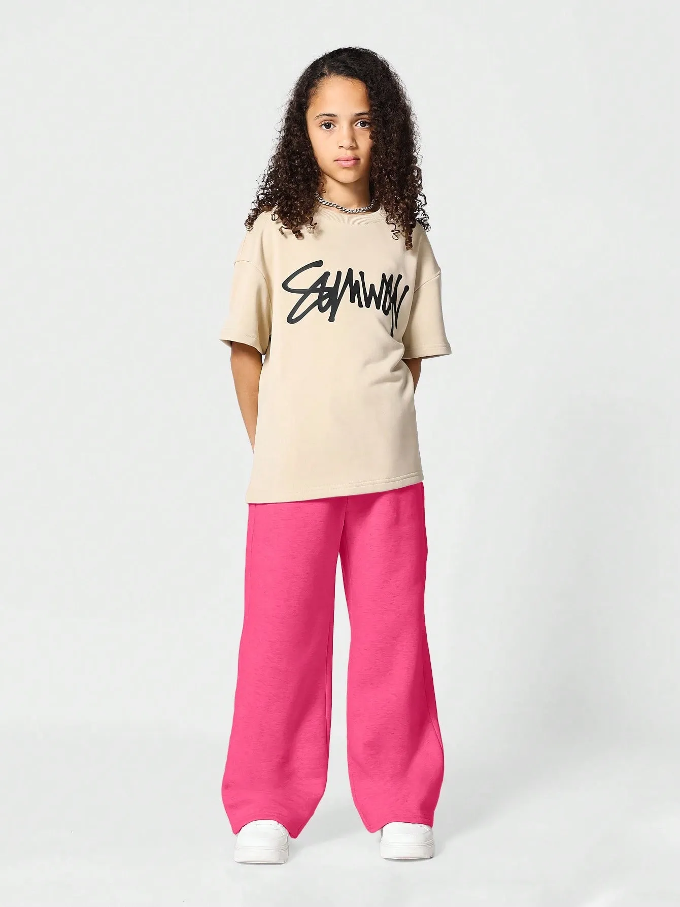 Kids Unisex Loose Fit Jogger With Front Print