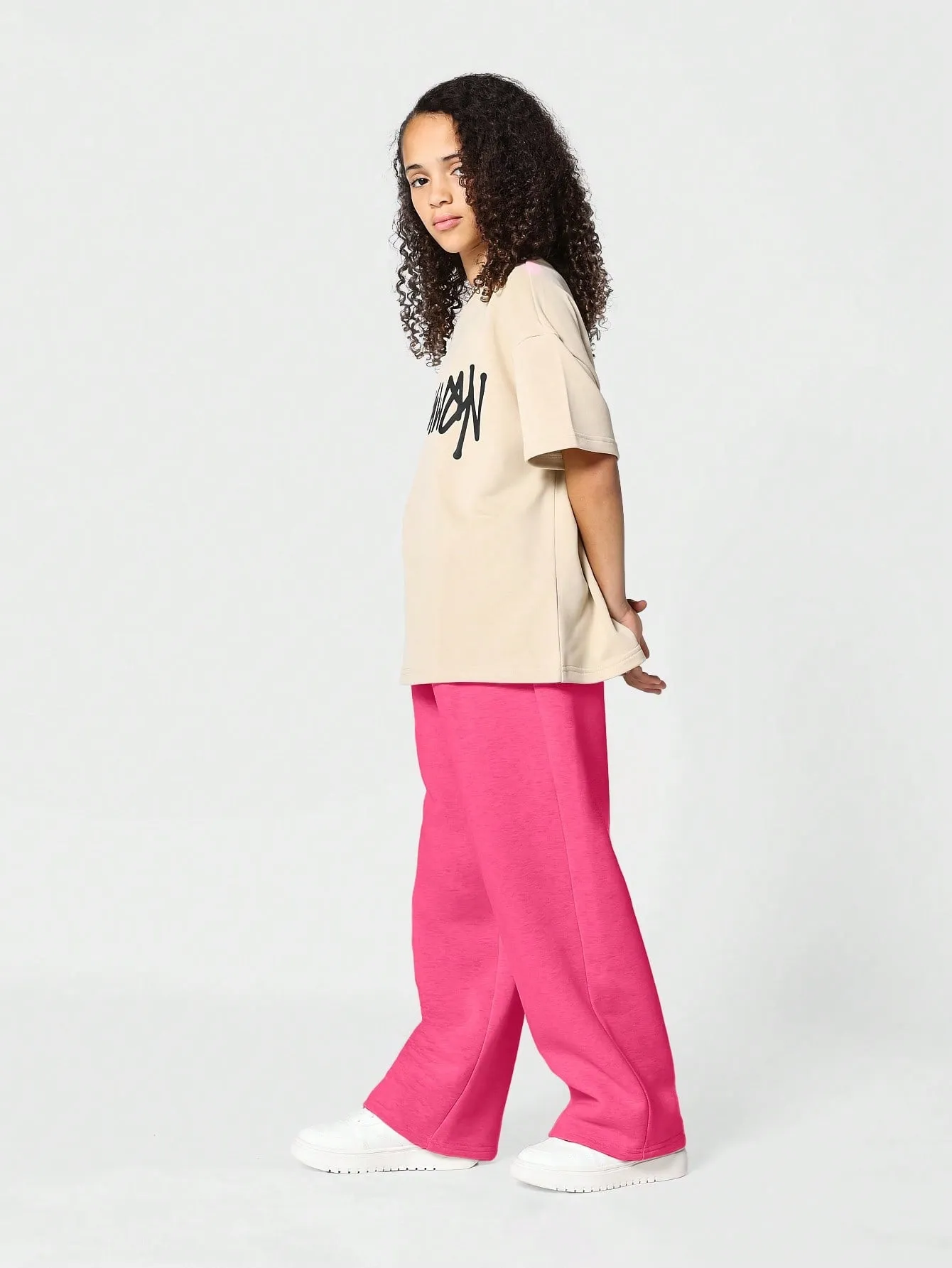 Kids Unisex Loose Fit Jogger With Front Print