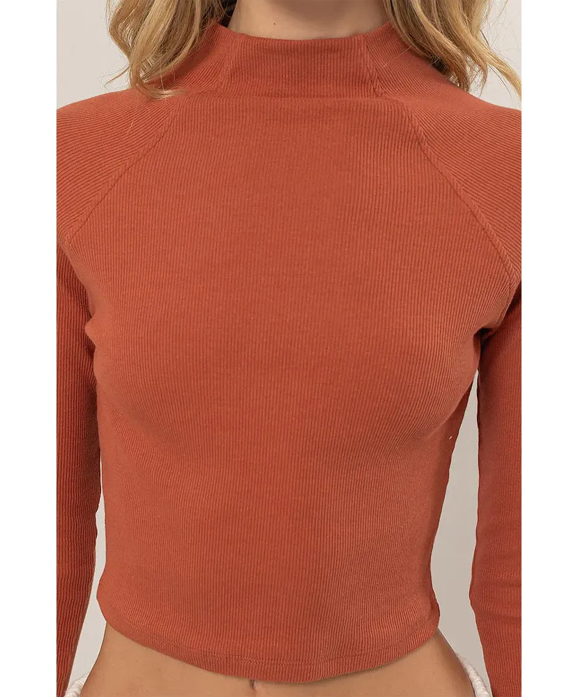 Lennon High Neck Long Sleeve Tee