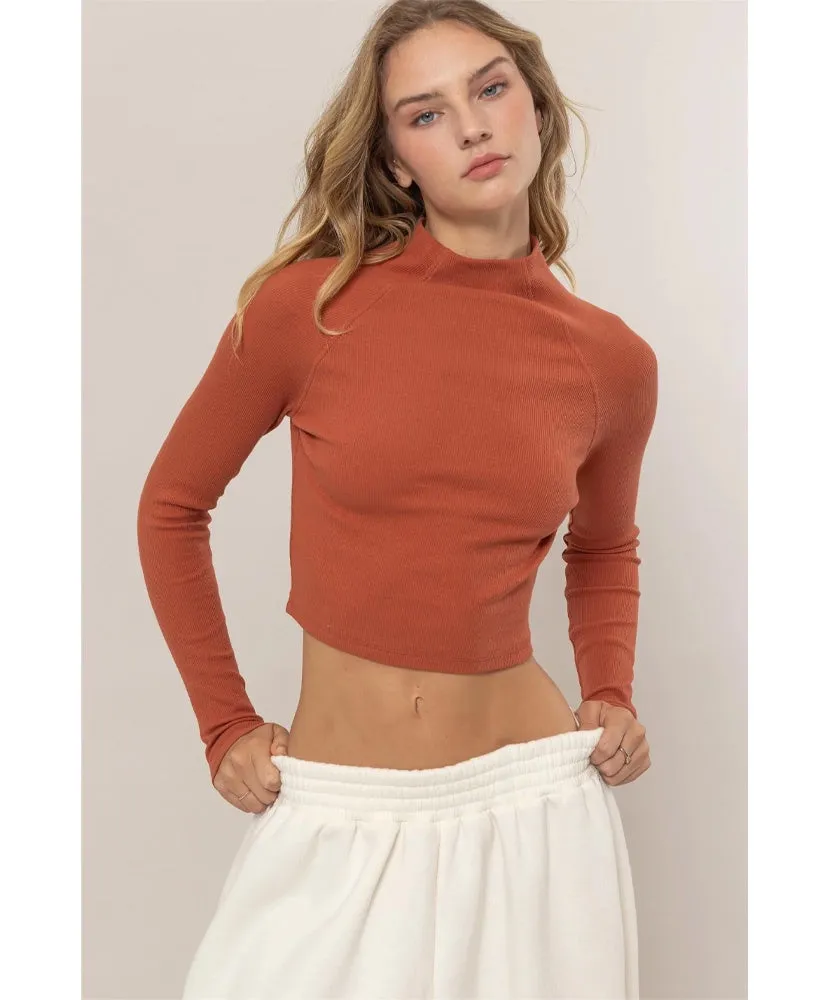 Lennon High Neck Long Sleeve Tee