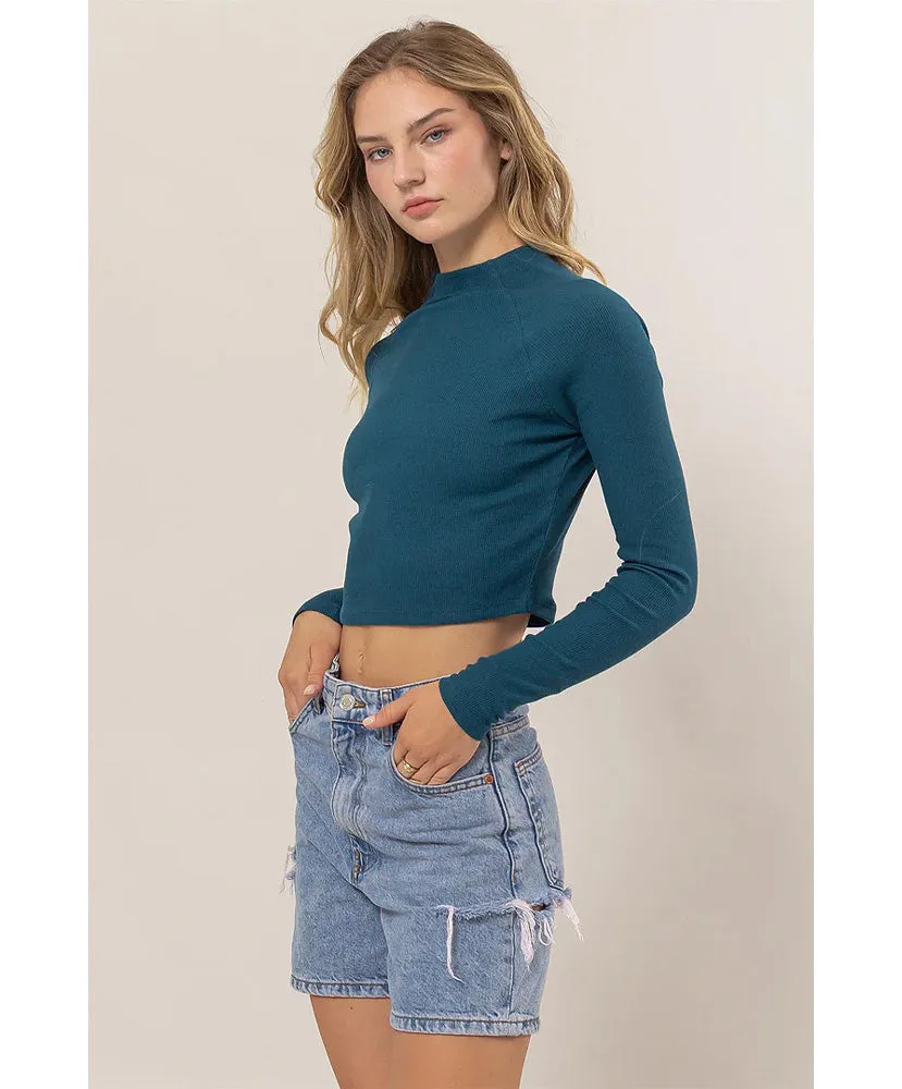 Lennon High Neck Long Sleeve Tee