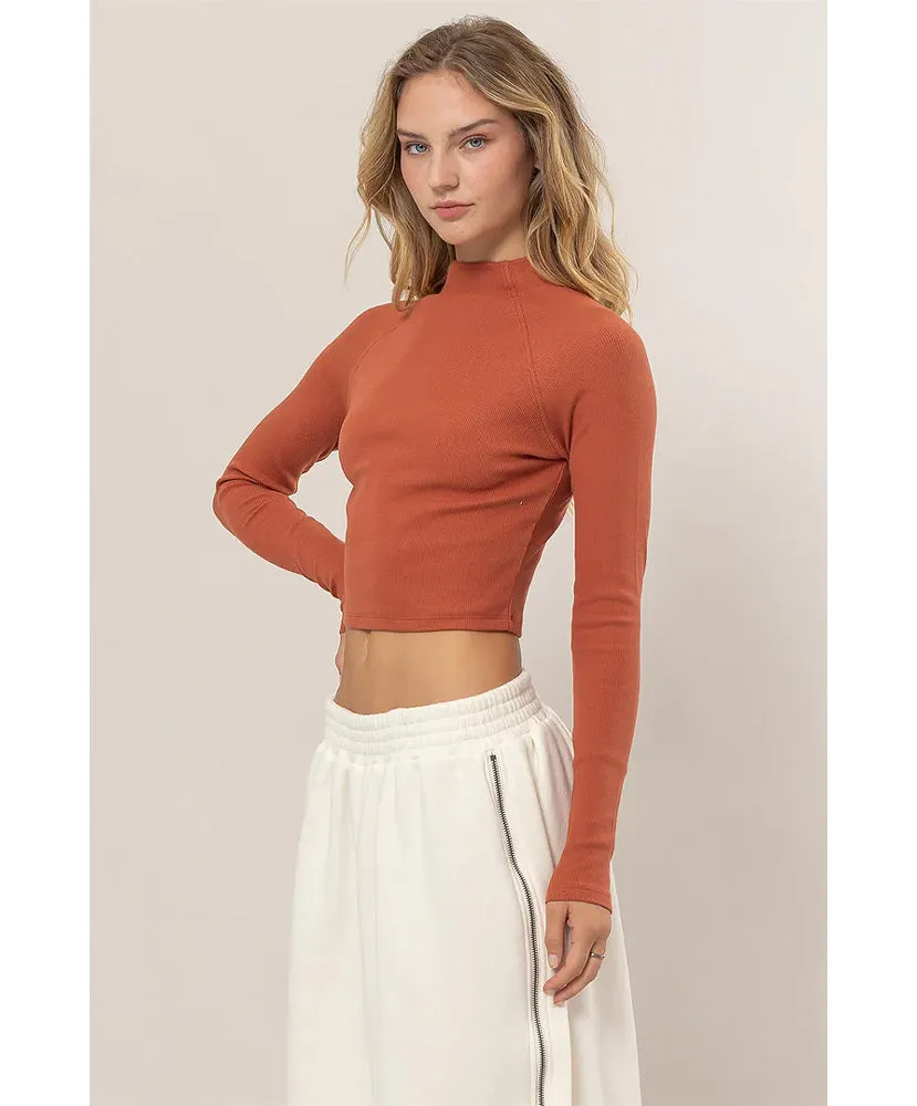 Lennon High Neck Long Sleeve Tee