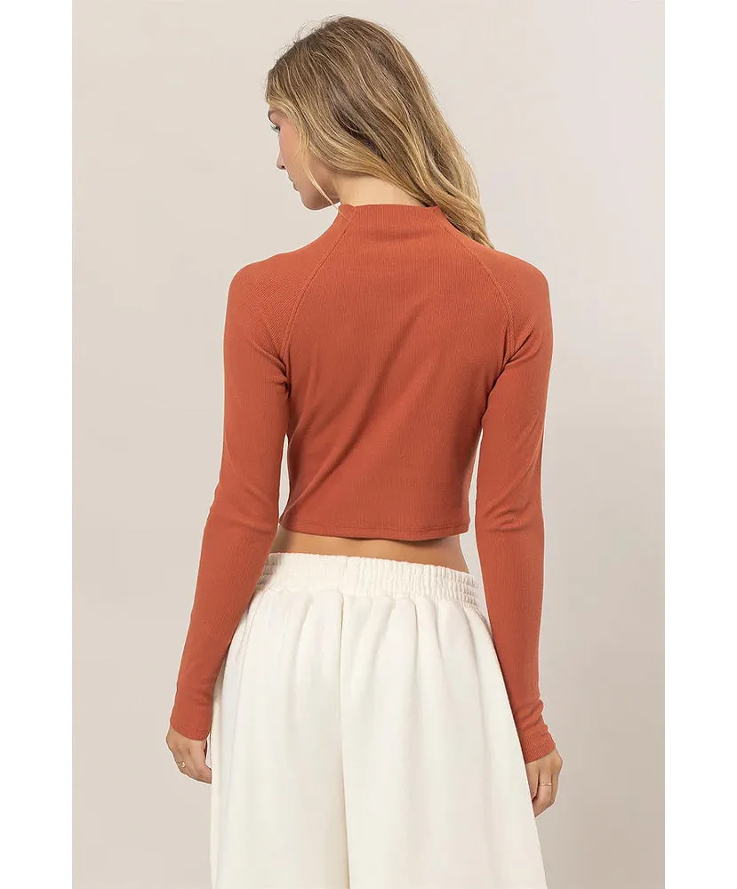 Lennon High Neck Long Sleeve Tee