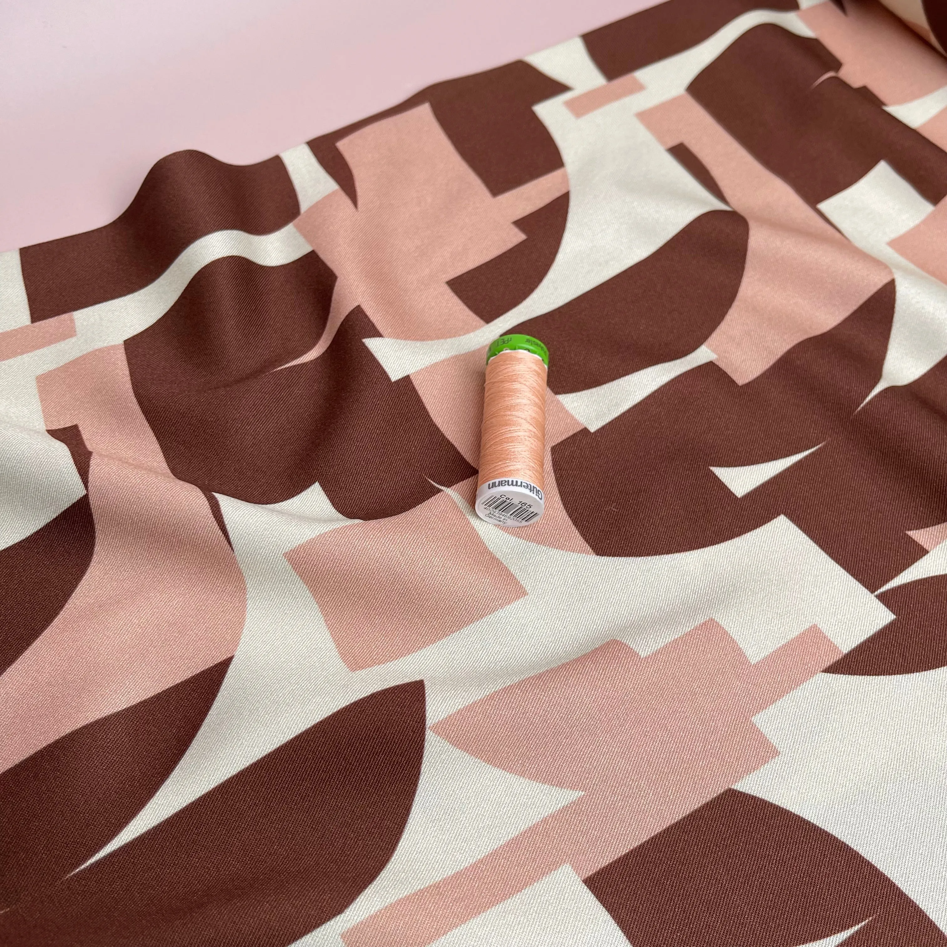 Light & Lush - Shapes Blush Viscose Twill Fabric