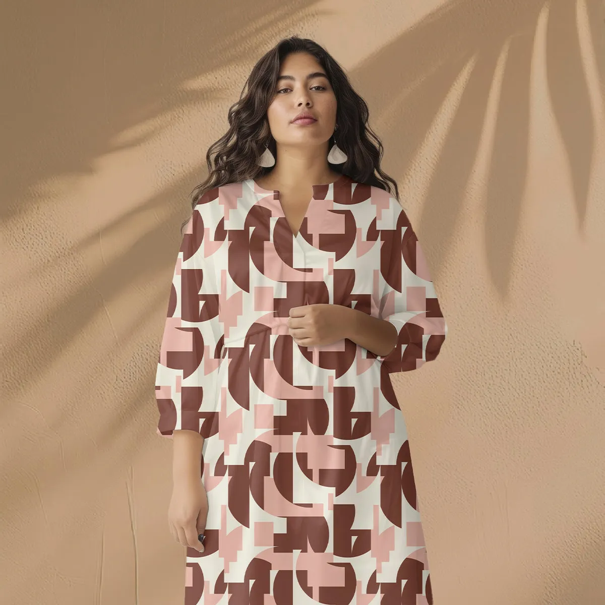 Light & Lush - Shapes Blush Viscose Twill Fabric