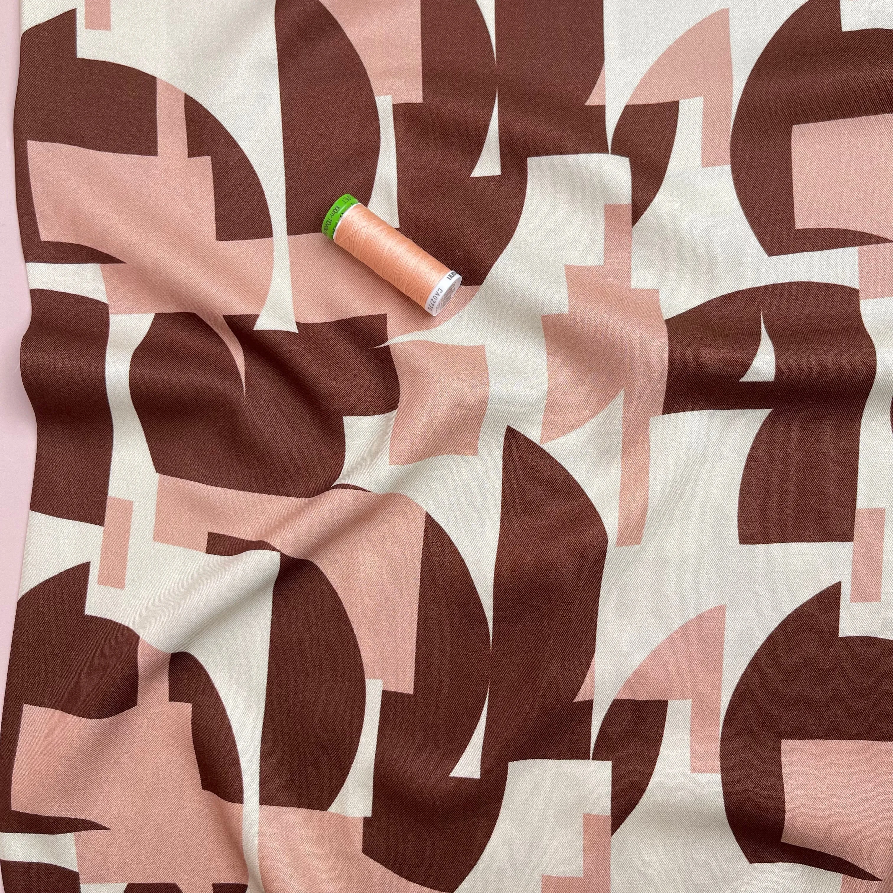 Light & Lush - Shapes Blush Viscose Twill Fabric