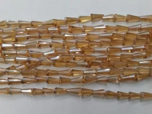 Light Brown Conical Crystal Glass Beads (Wholesale)