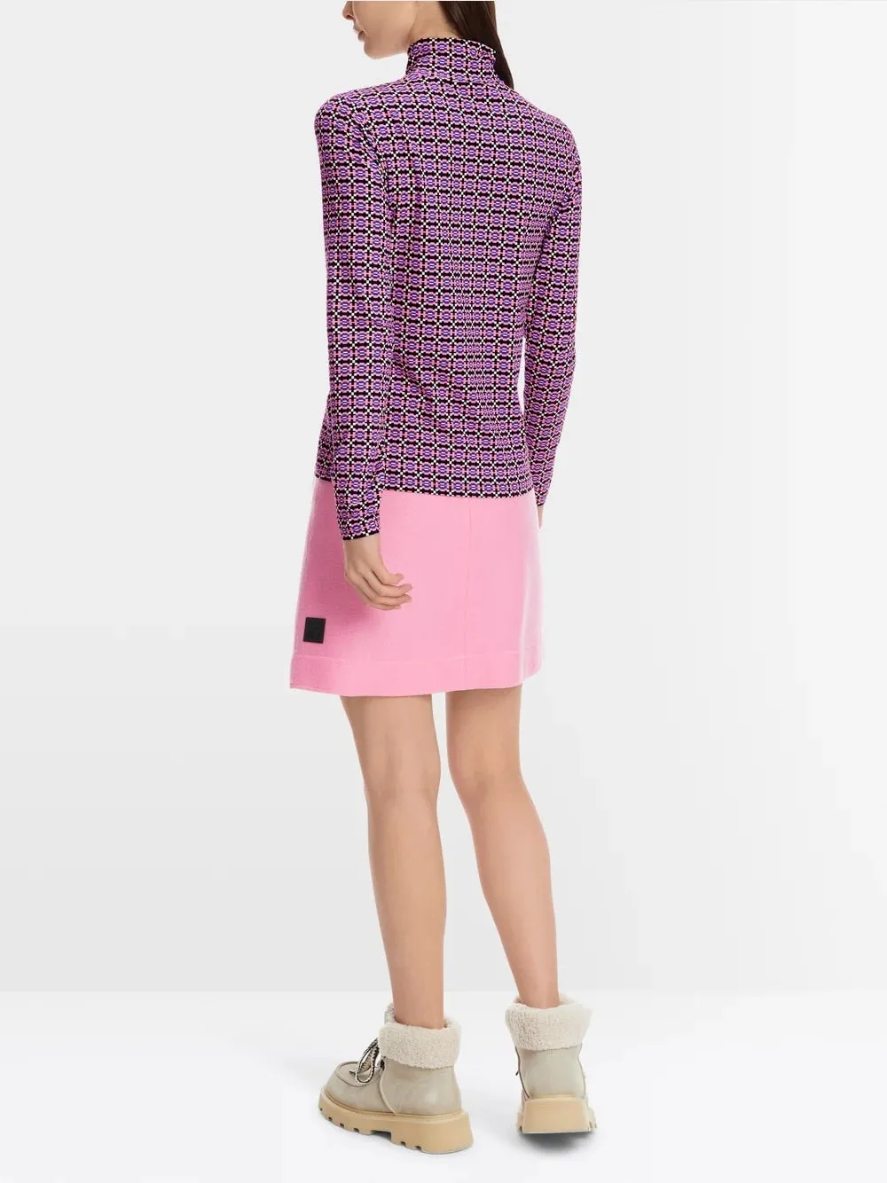 Lip Gloss Knitjag Print Polo Top