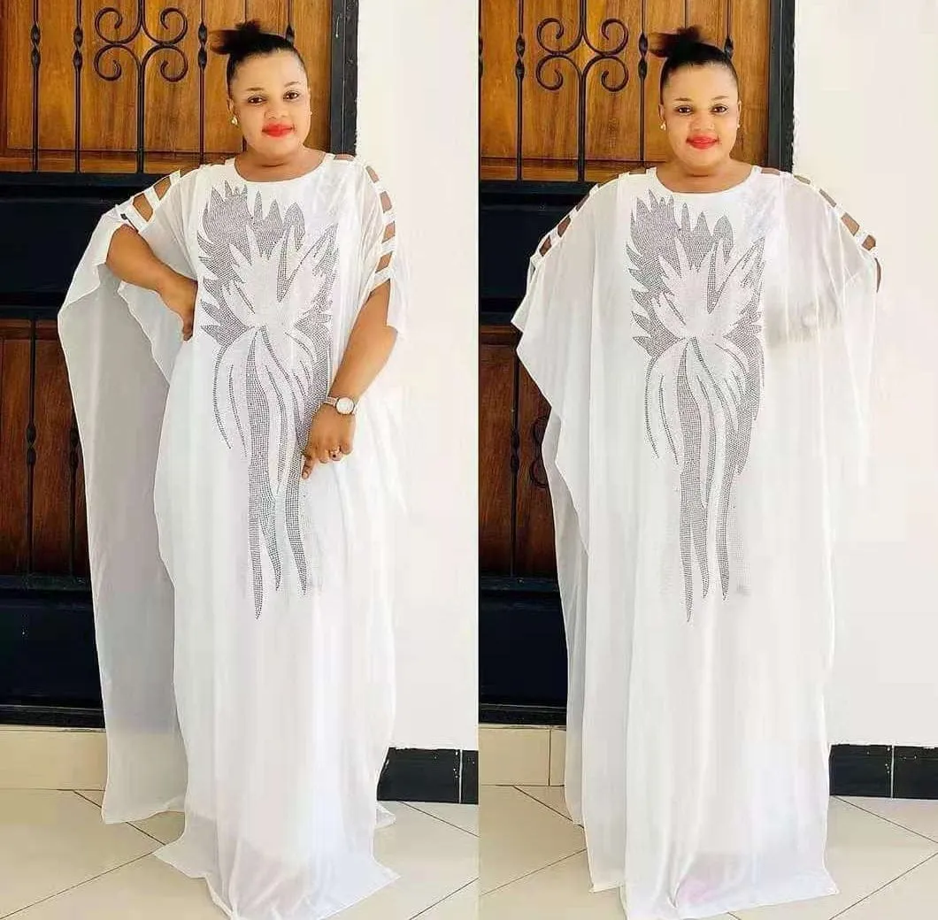 Luxurious Crystals African Dress for Women