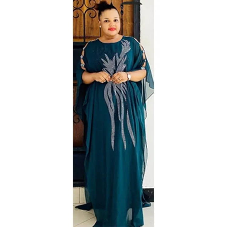 Luxurious Crystals African Dress for Women