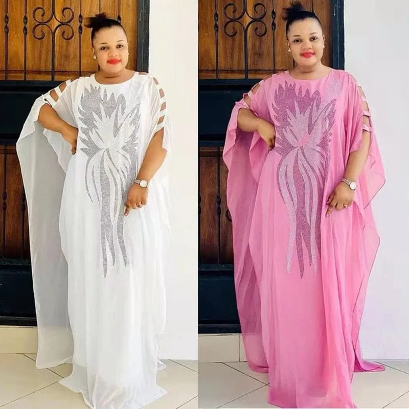 Luxurious Crystals African Dress for Women