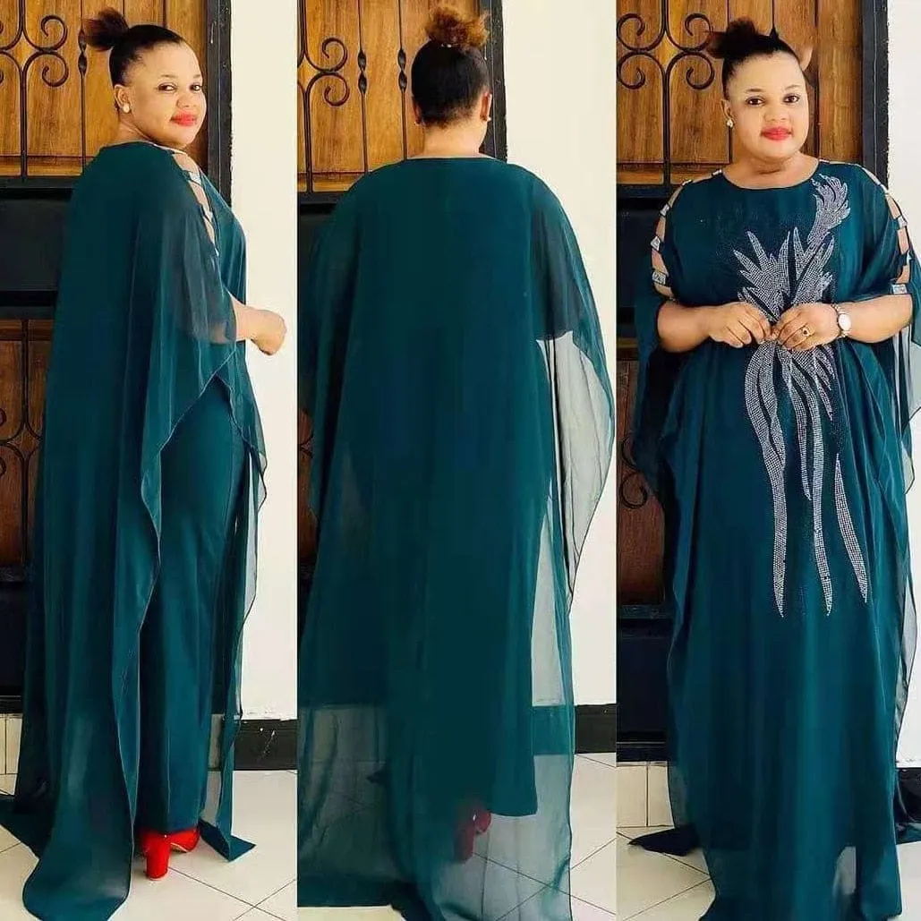 Luxurious Crystals African Dress for Women