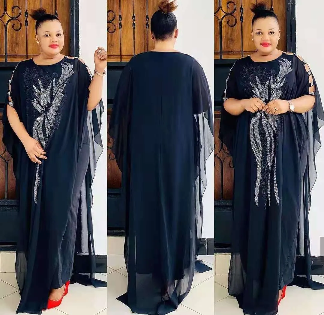 Luxurious Crystals African Dress for Women