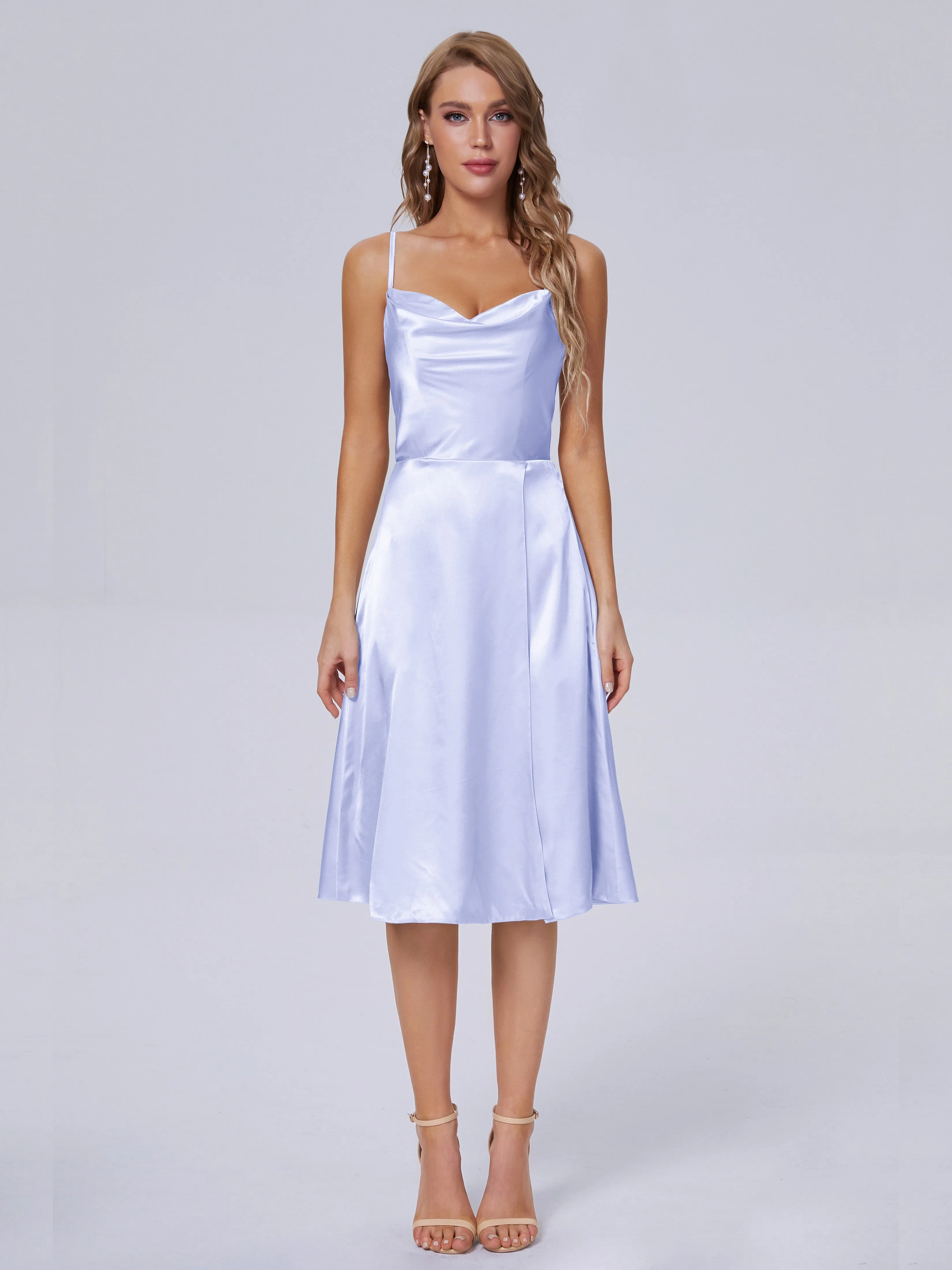 Marley Elegant Split Short Soft Satin Bridesmaid Dresses