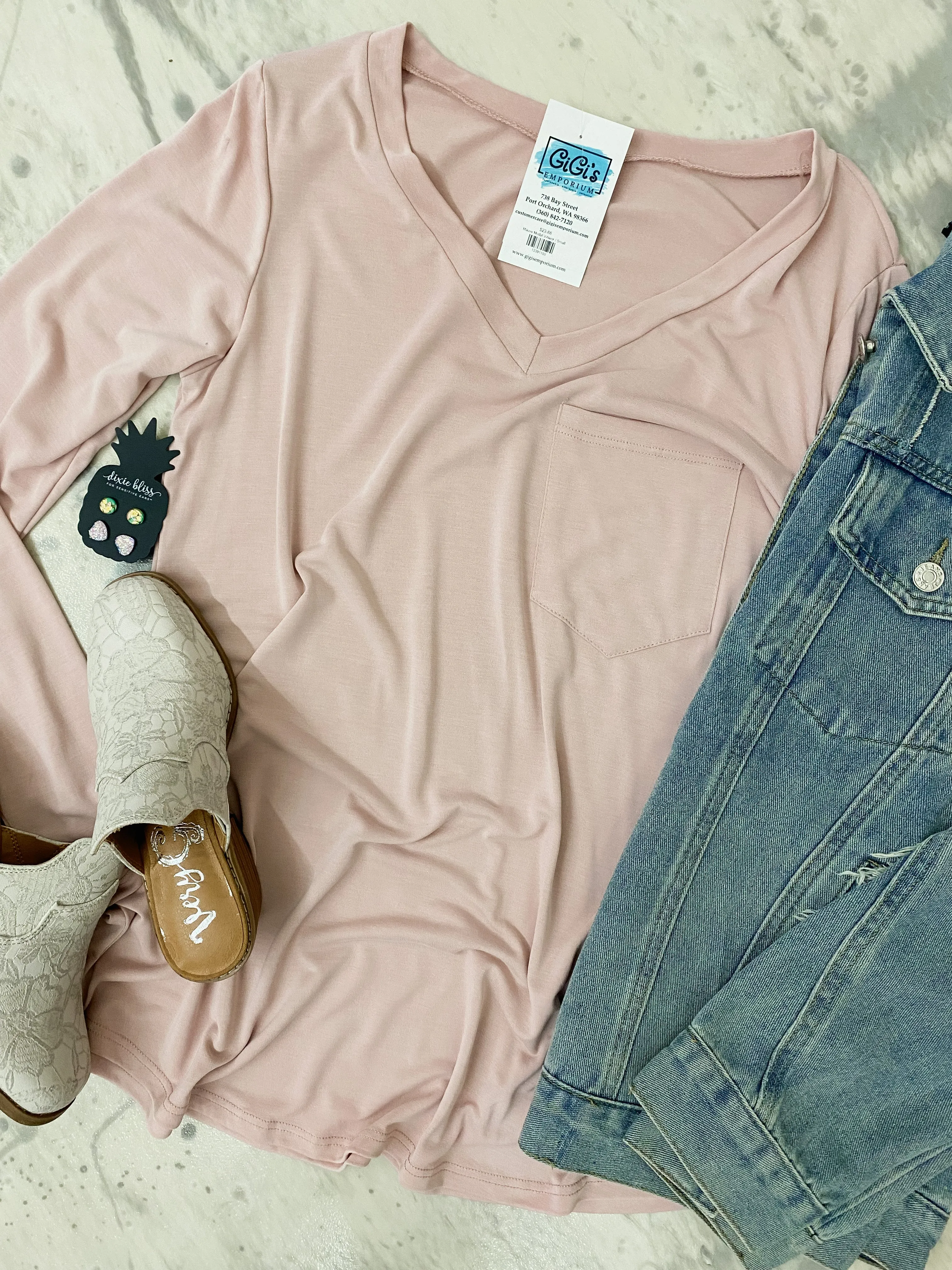 Mauve Modal V-Neck