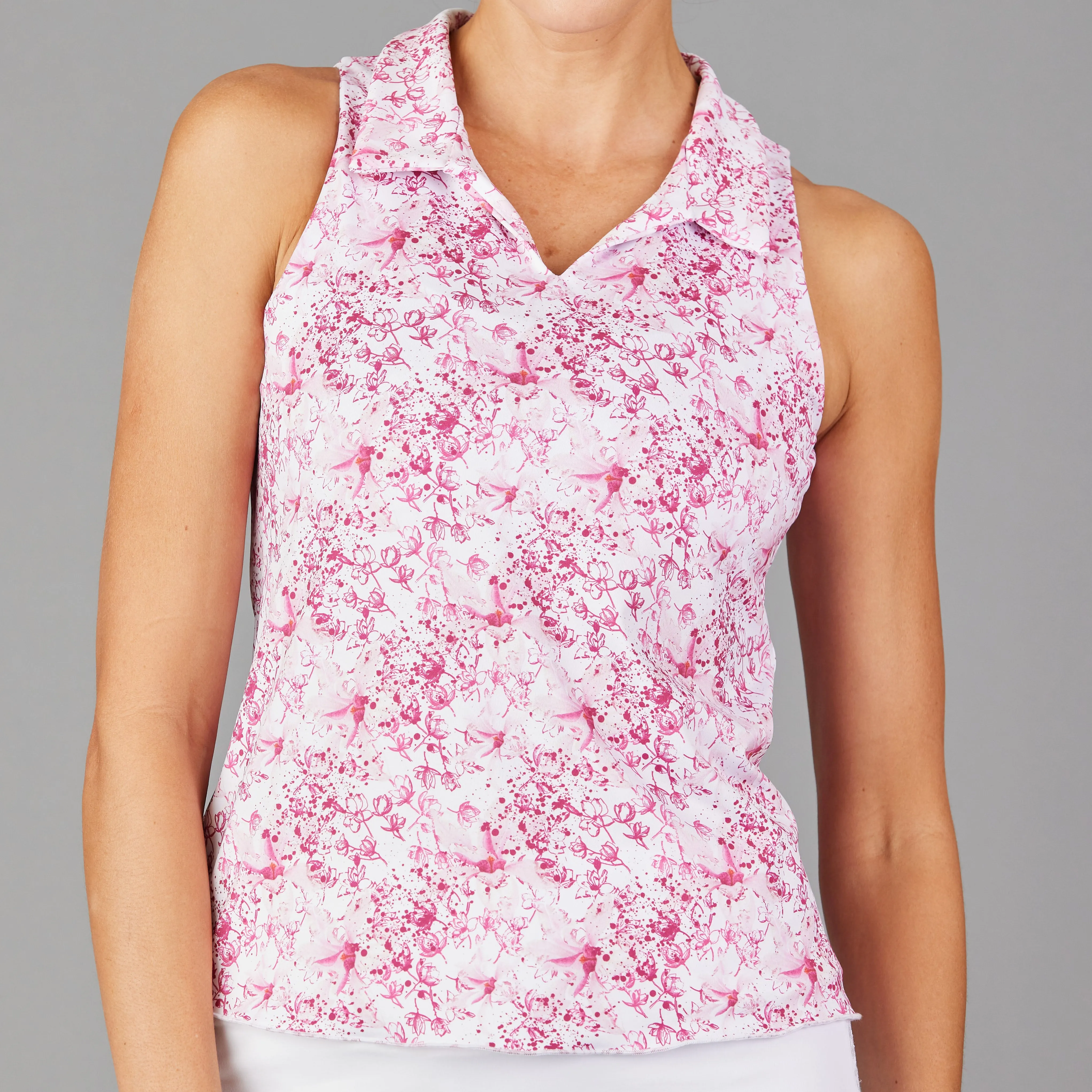 Meadow Sleeveless Collar Top (print)