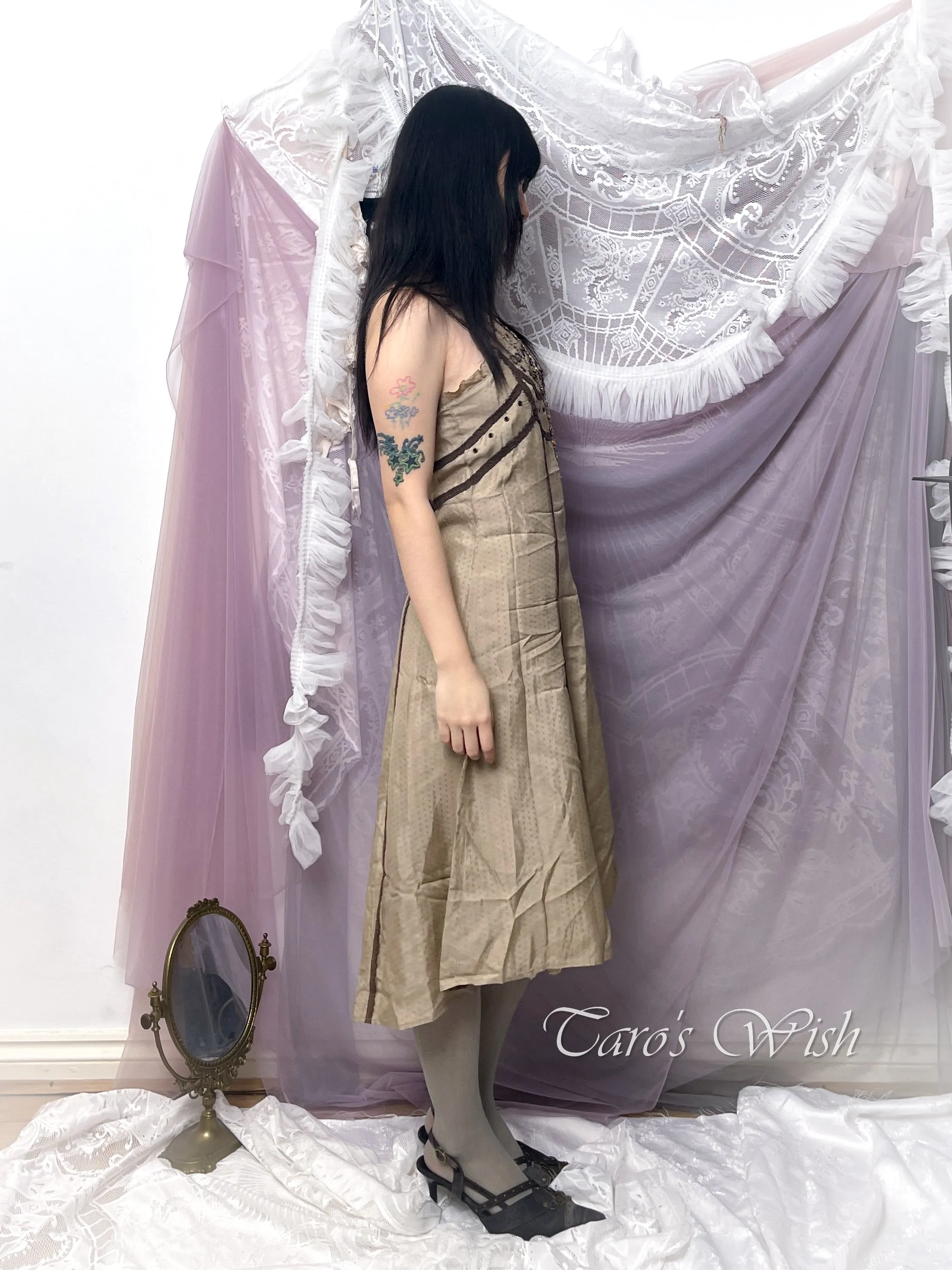   Medieval Structured Dress with Rivets Details