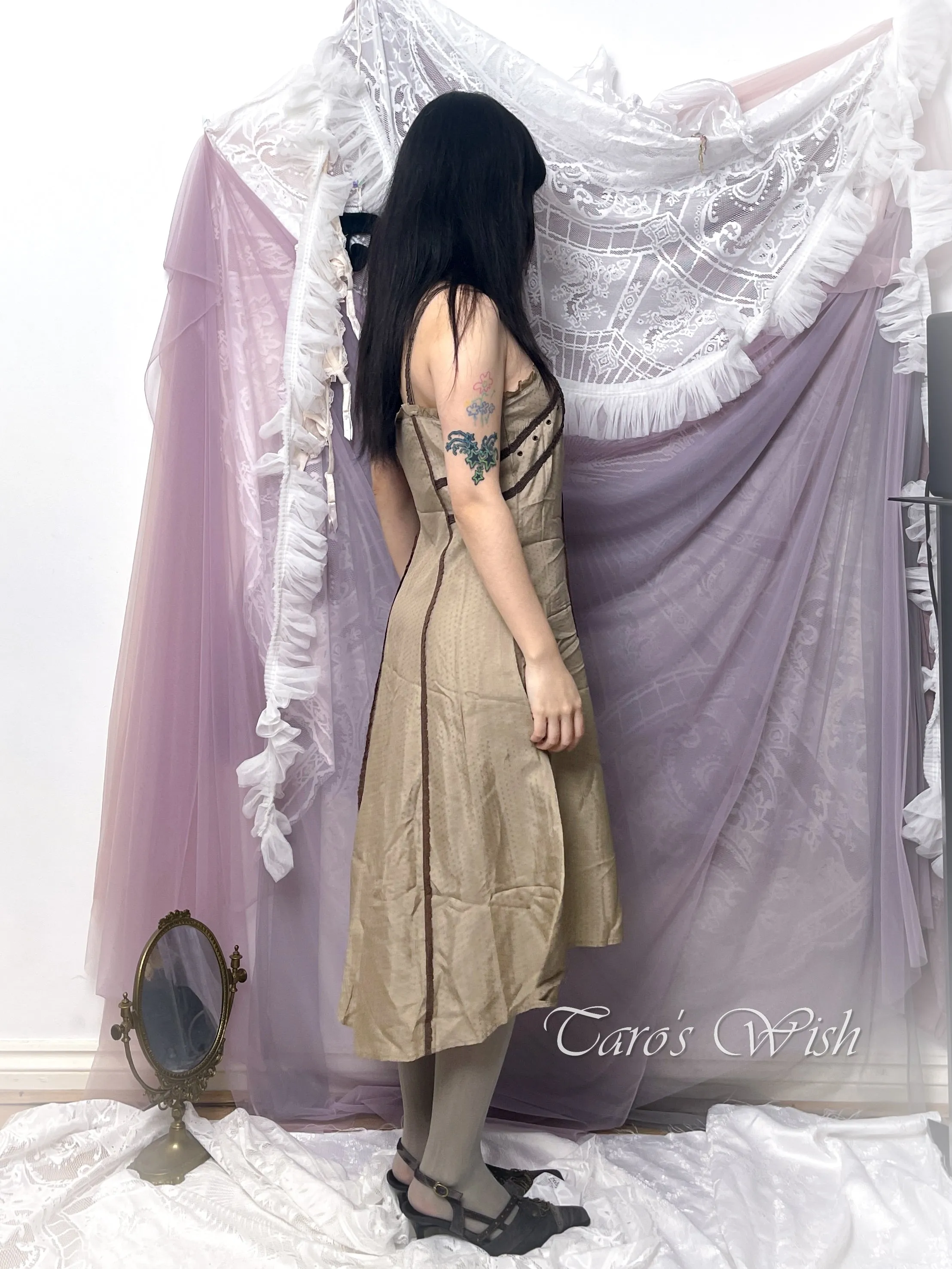   Medieval Structured Dress with Rivets Details