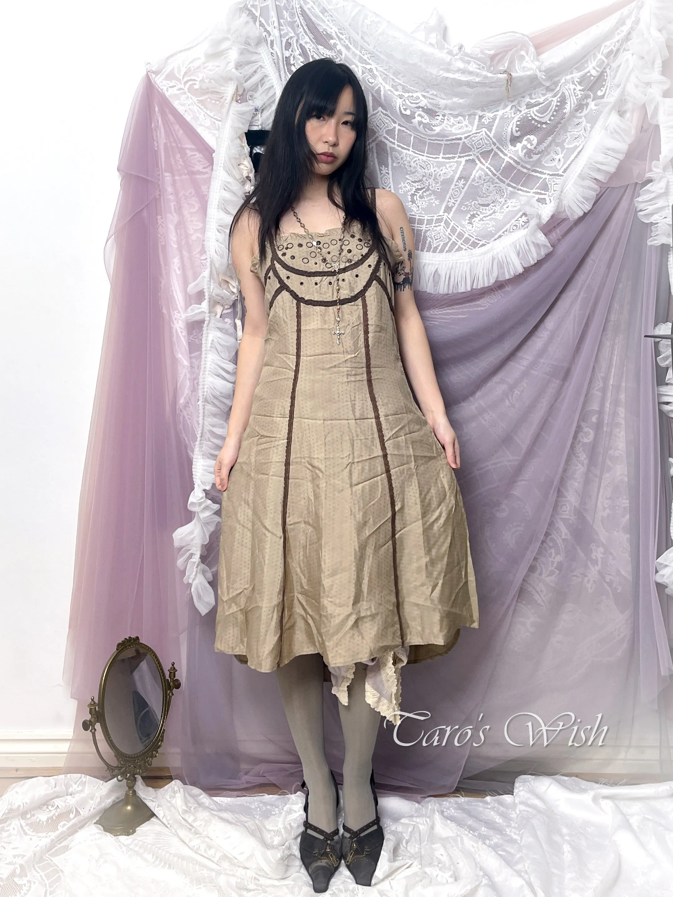   Medieval Structured Dress with Rivets Details
