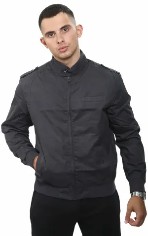 Mens Dark Grey Zip Up London Jacket