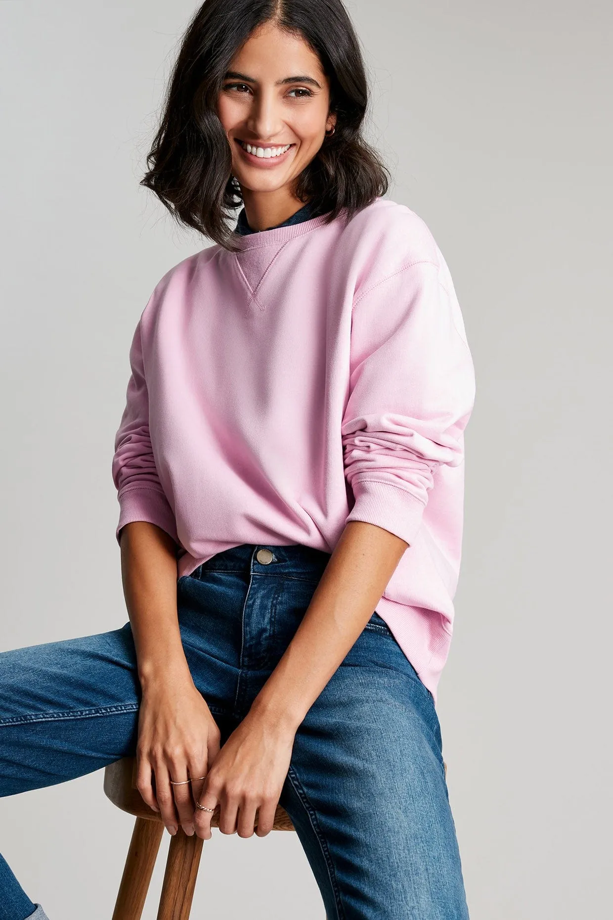 Monique Crew Neck Sweatshirt - Dawn Pink