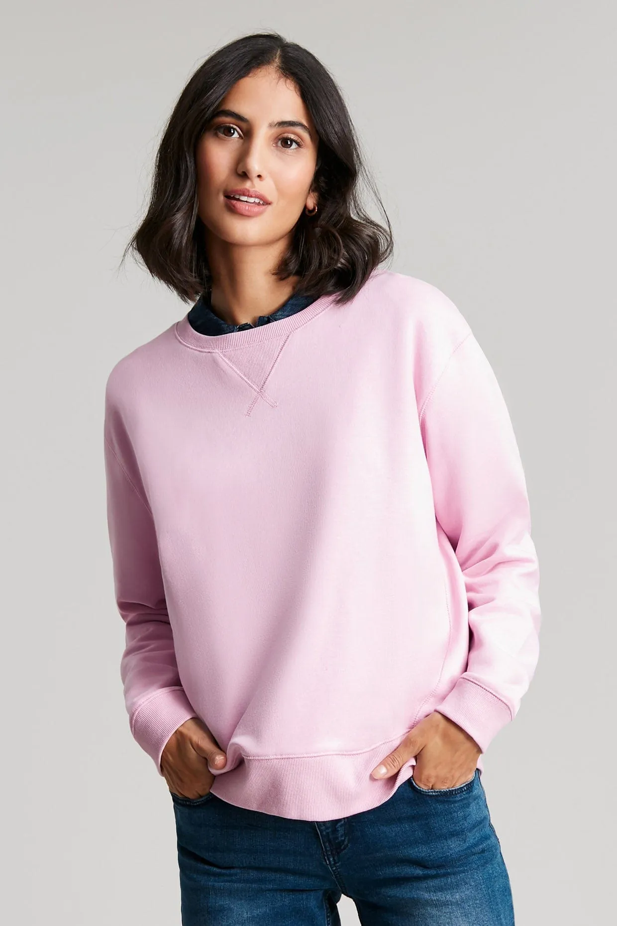 Monique Crew Neck Sweatshirt - Dawn Pink