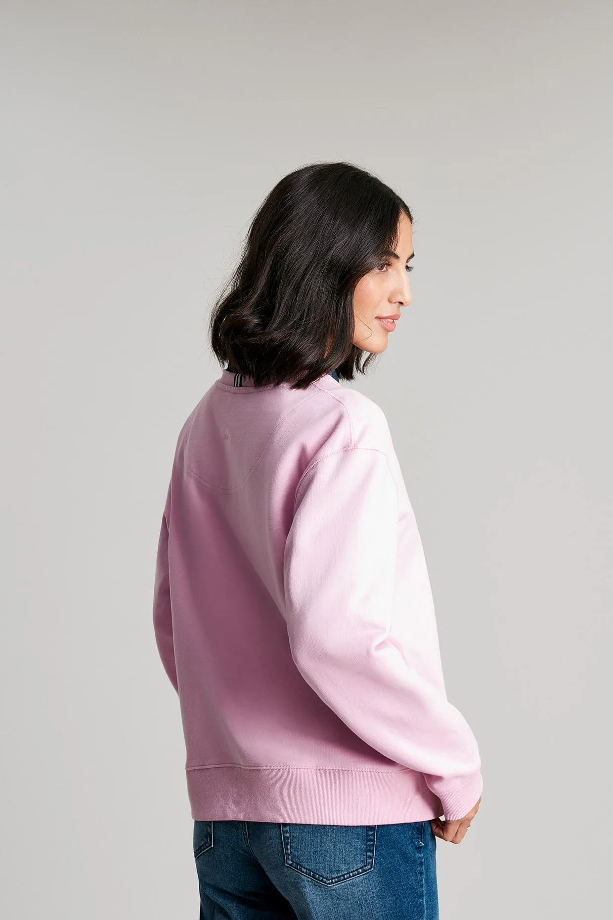 Monique Crew Neck Sweatshirt - Dawn Pink