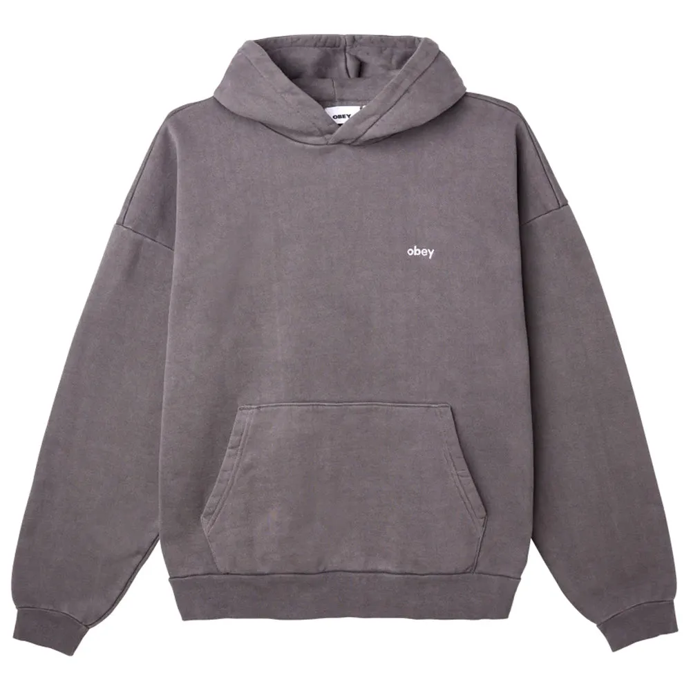 OBEY LOWERCASE PULLOVER PIGMENT HOOD // PIGMENT DIGITAL BLACK