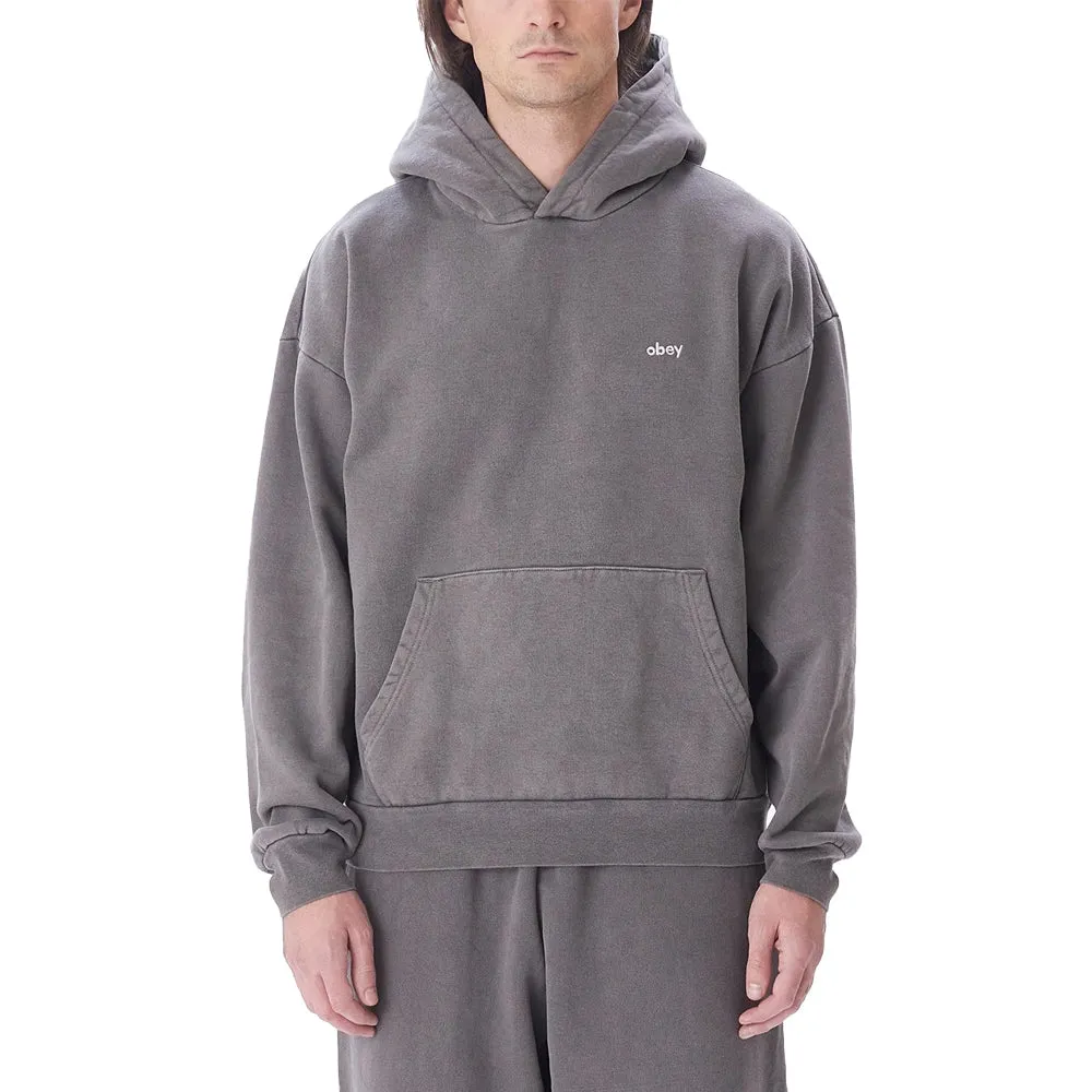 OBEY LOWERCASE PULLOVER PIGMENT HOOD // PIGMENT DIGITAL BLACK