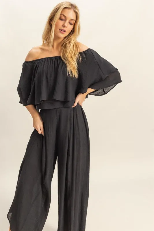 Off The Shoulder Blouse And Pants Set