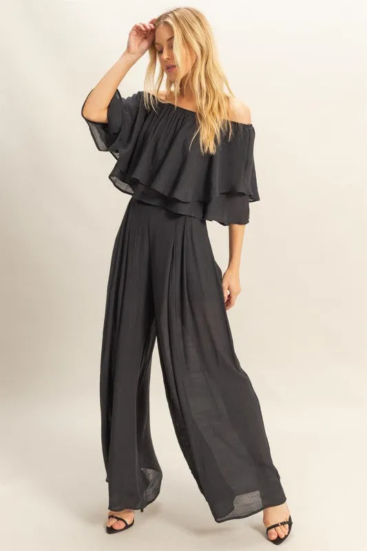 Off The Shoulder Blouse And Pants Set