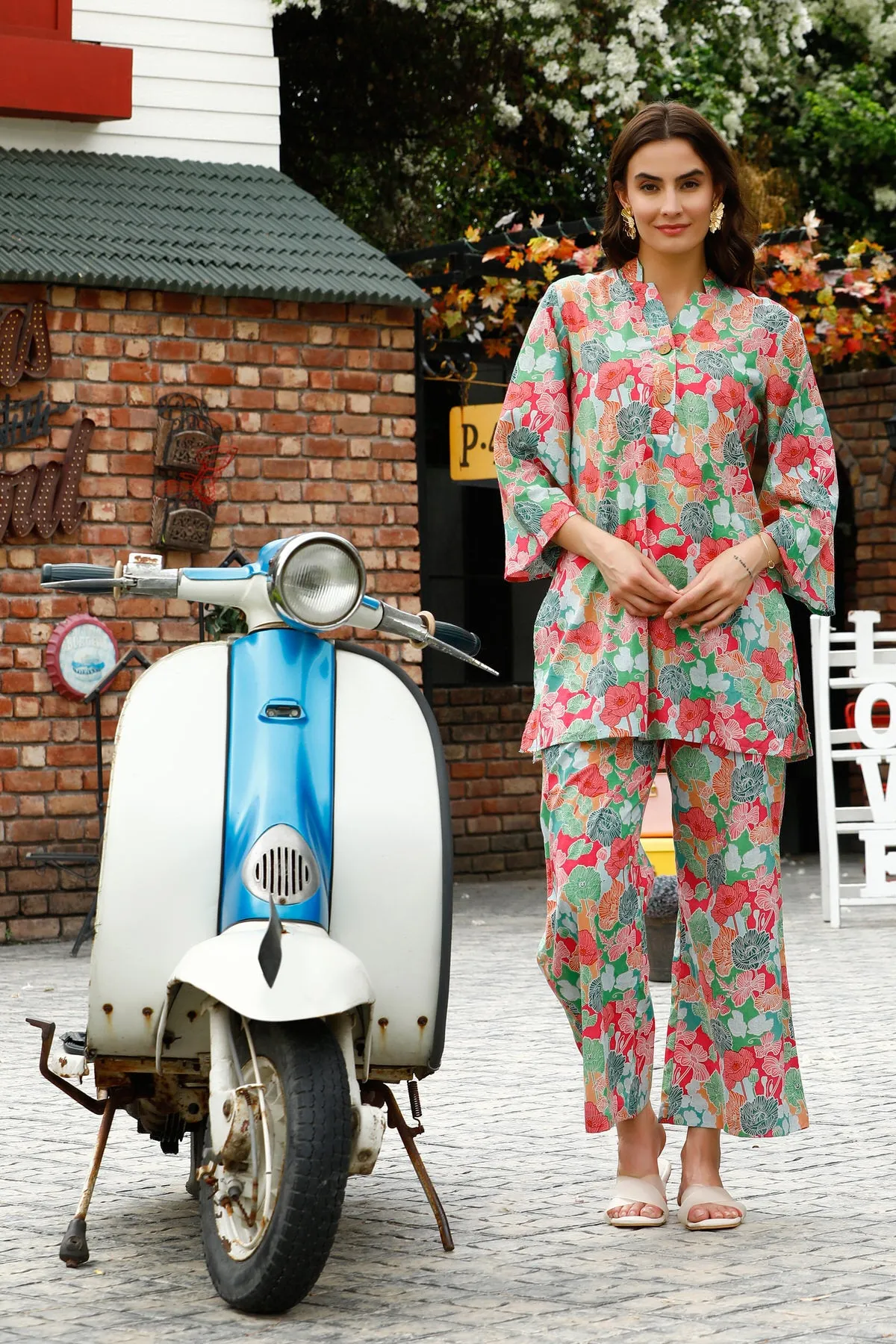 Paradise Perfection Cotton Palazzo Loungewear Set